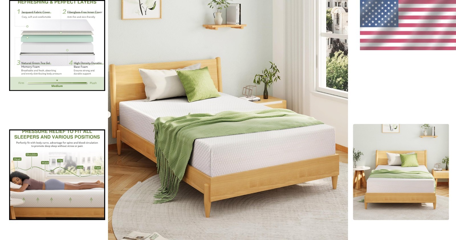 Medium Firm Full Memory Foam Mattress, Cooling Gel, CertiPUR