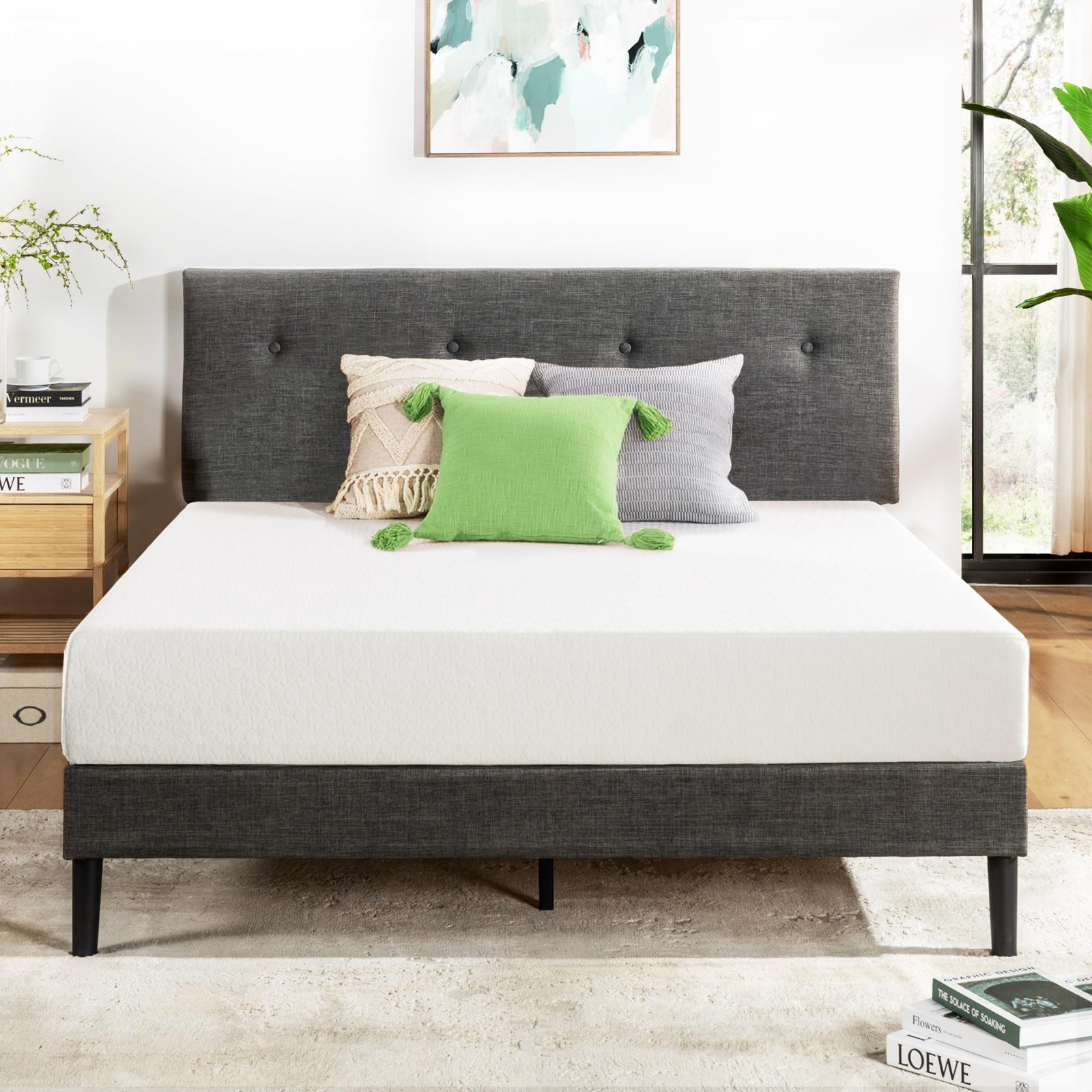 8″ Twin Memory Foam Mattress – Bed-in-a-Box, Green Tea Infused, Comfortable Slee