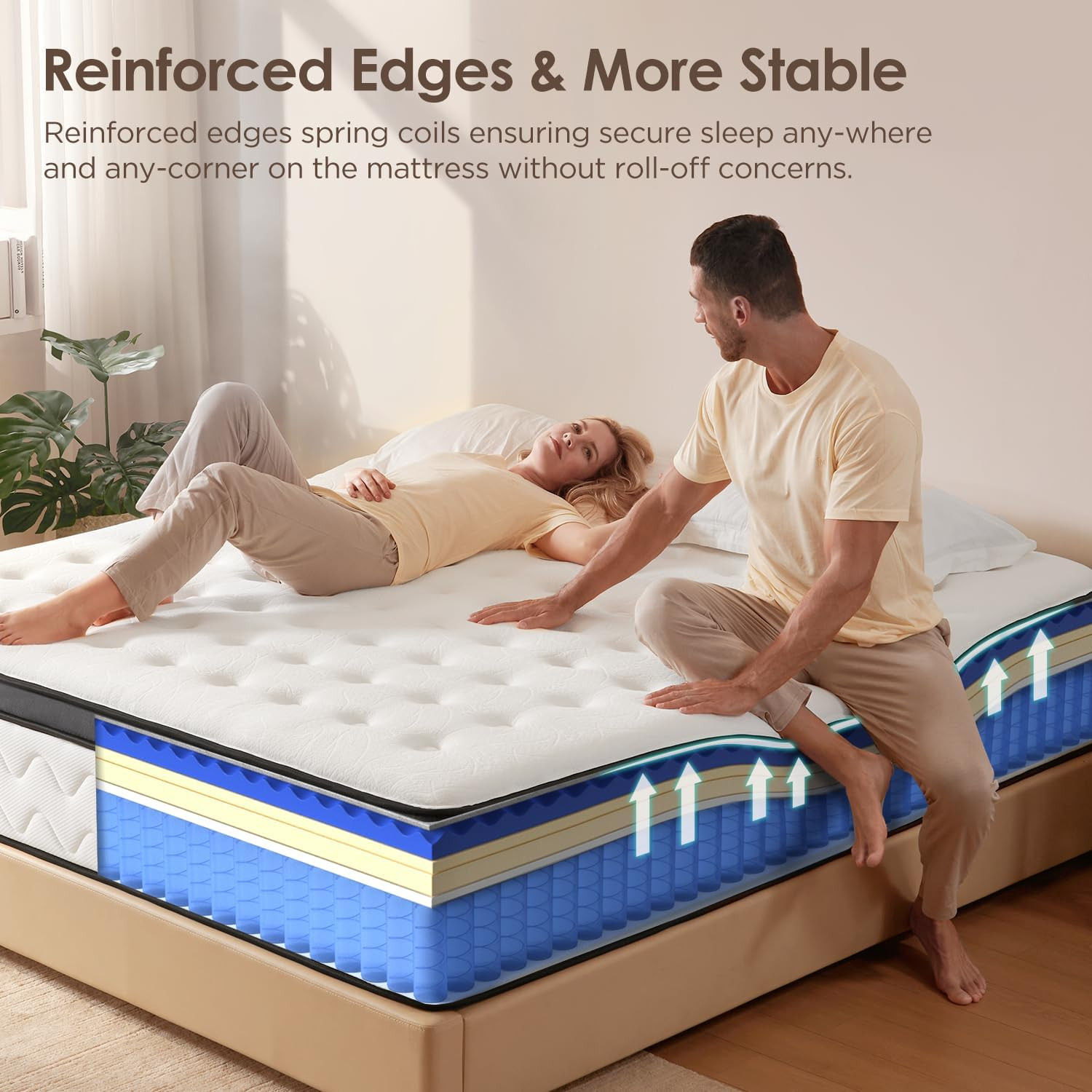 12″ King Hybrid Mattress – Medium Firm, Memory Foam & Pocket Springs, CertiPUR-U