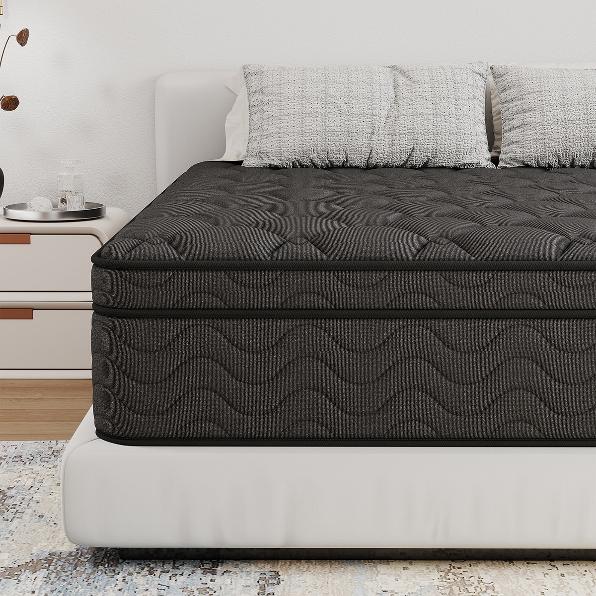 12″ Hybrid Mattress in a Box Pocket Spring Gel Memory Foam Twin Full Queen King