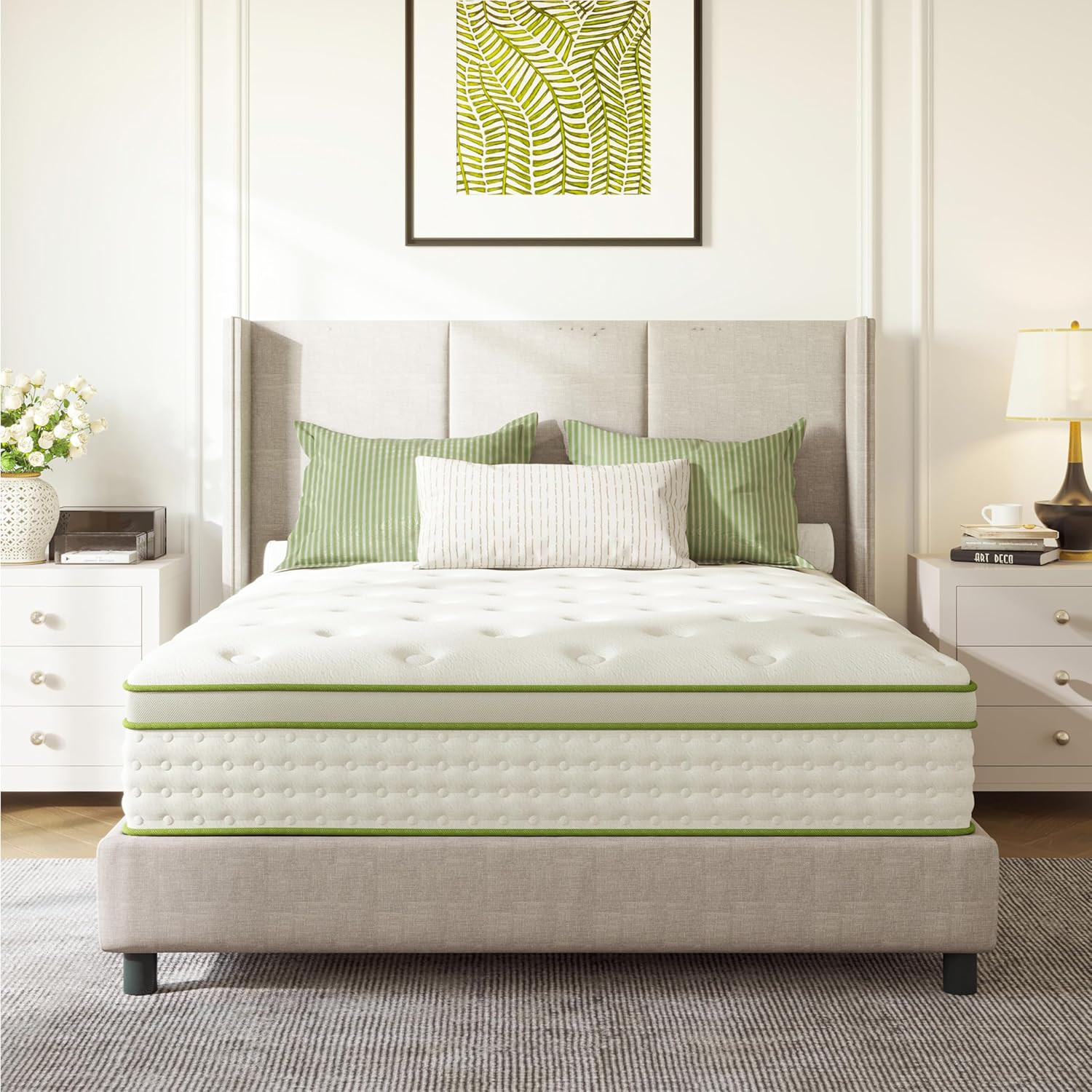 12″ Queen Hybrid Mattress Medium Firm Memory Foam Pocket Springs