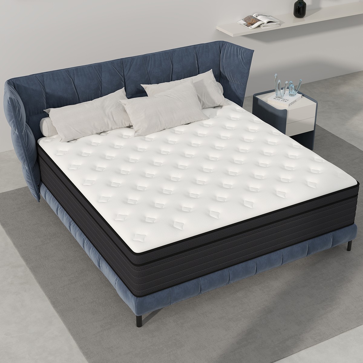 14″ Twin Full King Queen Size Mattress Hybrid Spring Memory Foam Bed in a Box