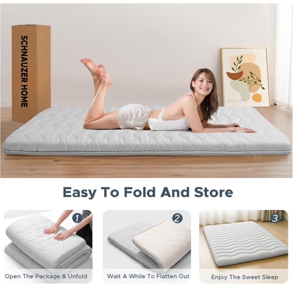 Japanese Floor Mattress, 100% High Density Comfortable Foam, 80x39x4″, Tatami