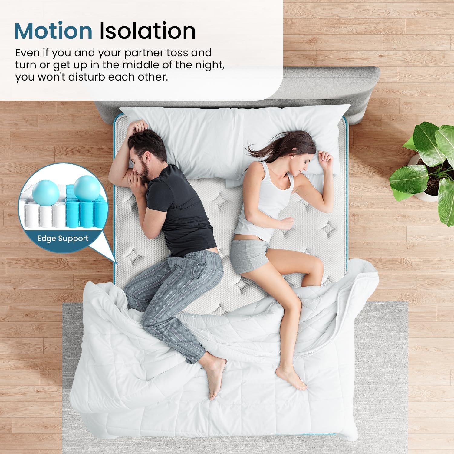 QUEEN Hybrid Memory Foam Bed Mattress Box Cooling NO BACK PAIN Relief Stress 12″