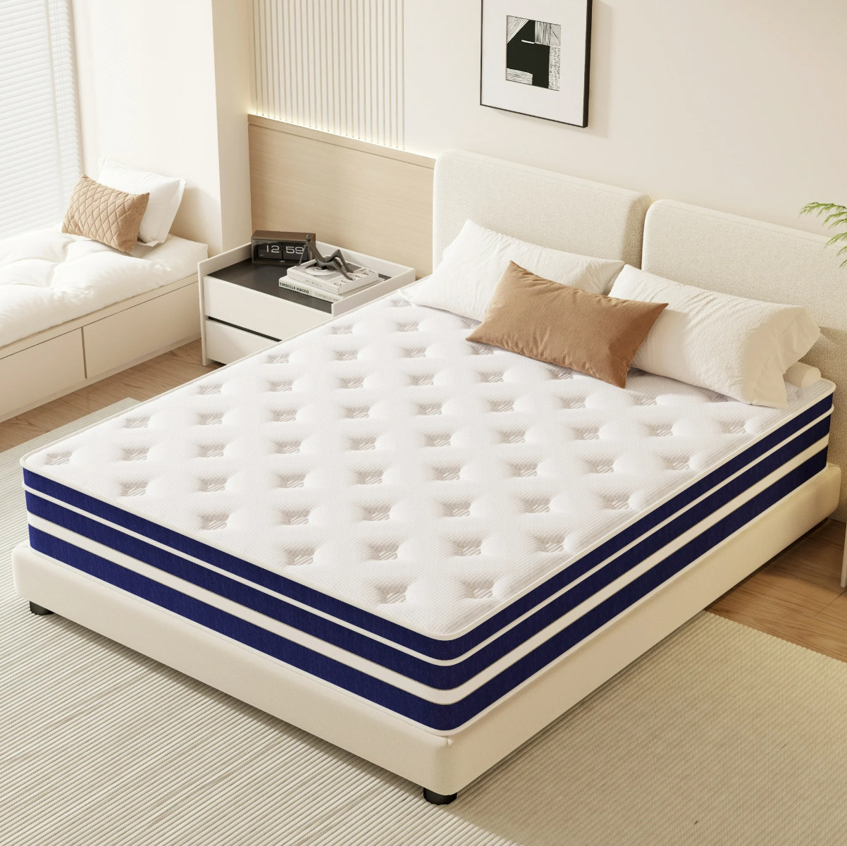 Twin 12″ Colchon Memory Foam Hibrido Cama Twin Mattress Hybrid Medium Comfort