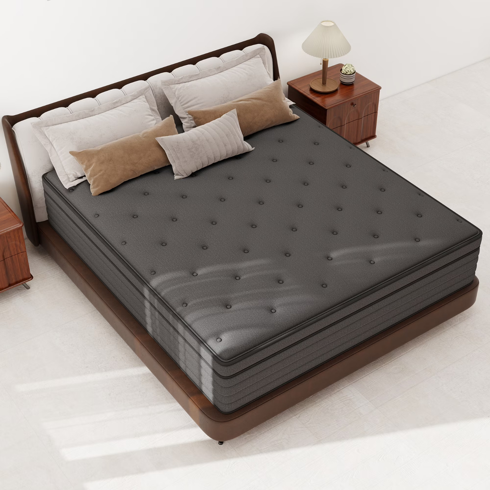 14″ Colchones KING Size De Espuma 14 Pulgadas Memory Foam Bed Hybrid Mattress