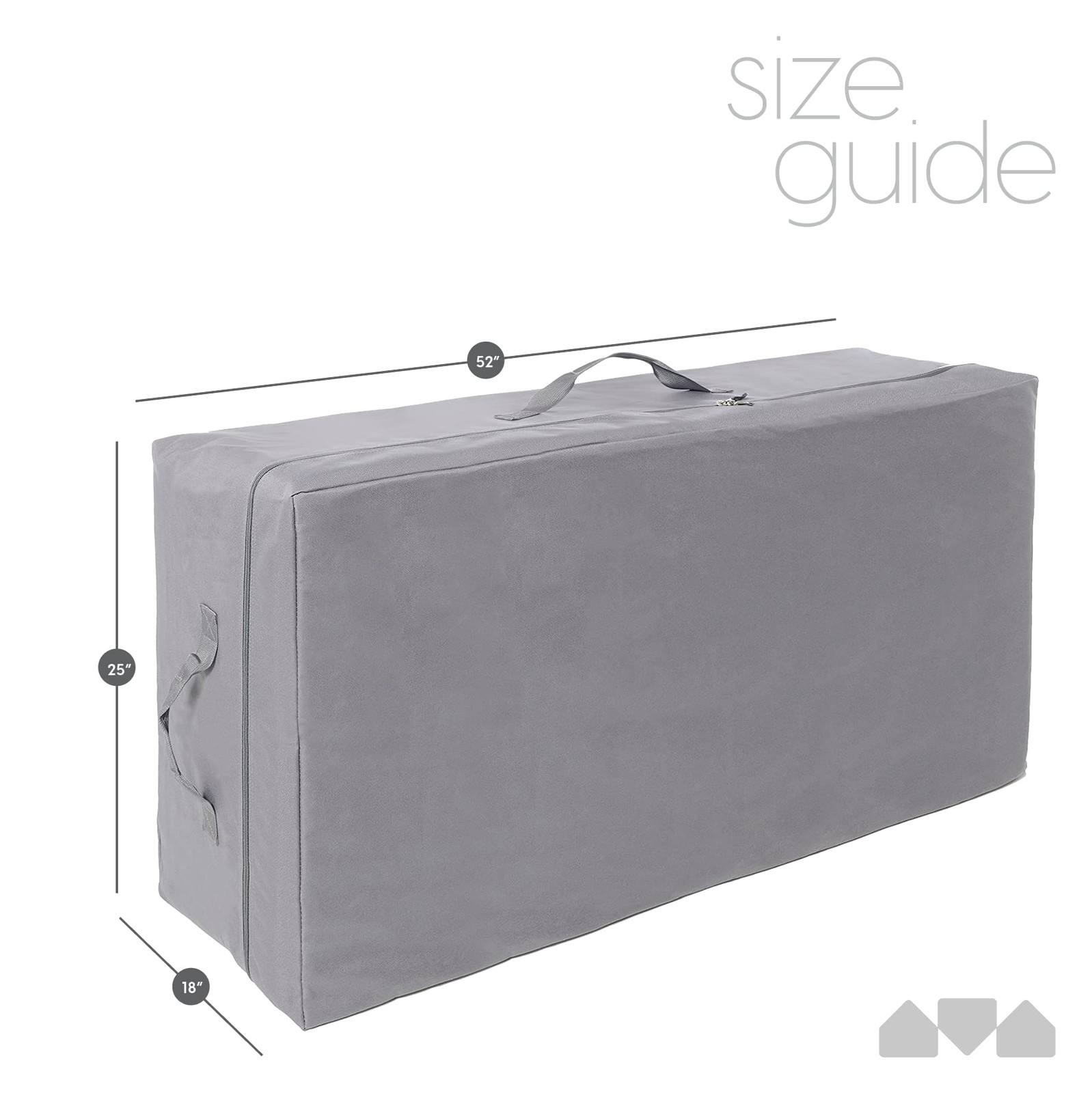Milliard Carry Case for Tri-Fold Mattress, Fits up to 6 Full, Grey 6 Inch