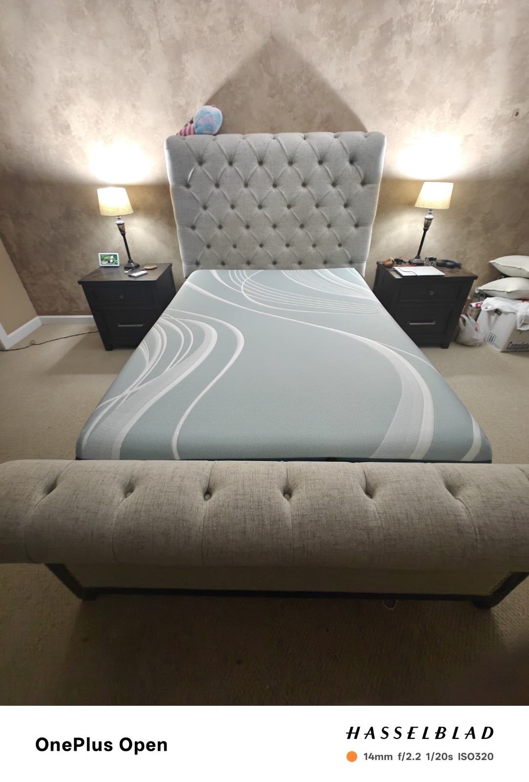 Hillcott Upholstered Bed, Tempur-Pedic Mattress and MotoSleep Adjustable Base