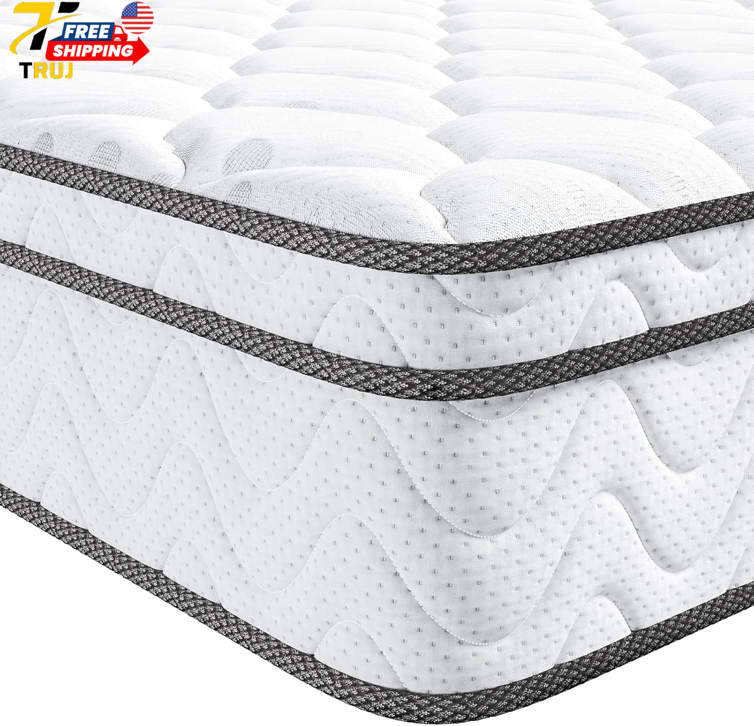 Twin XL Mattress 10 Inch Hybrid XL Twin Mattress in a Box Extra Long Twin Inn