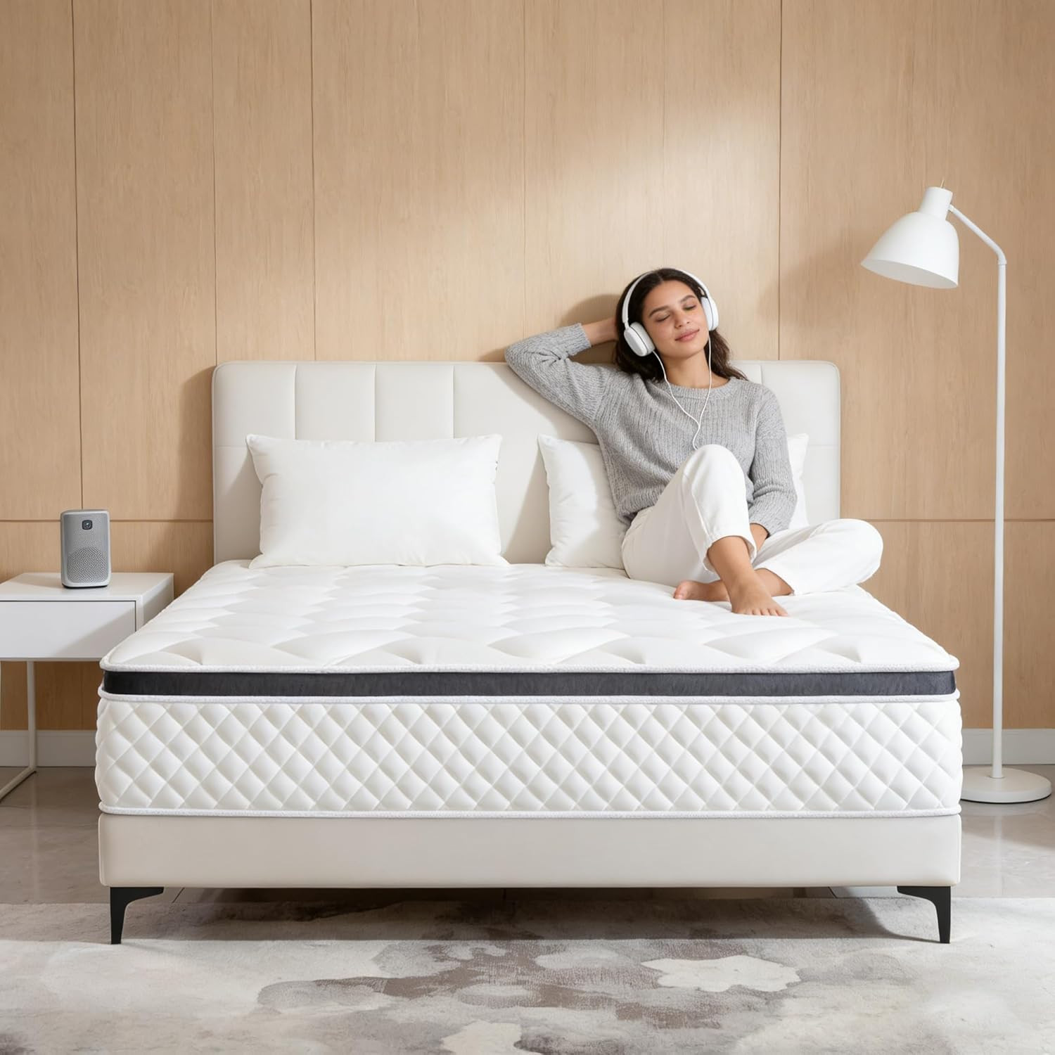 12″ Queen Hybrid Mattress – Gel Memory Foam & Pocket Springs for Comfort