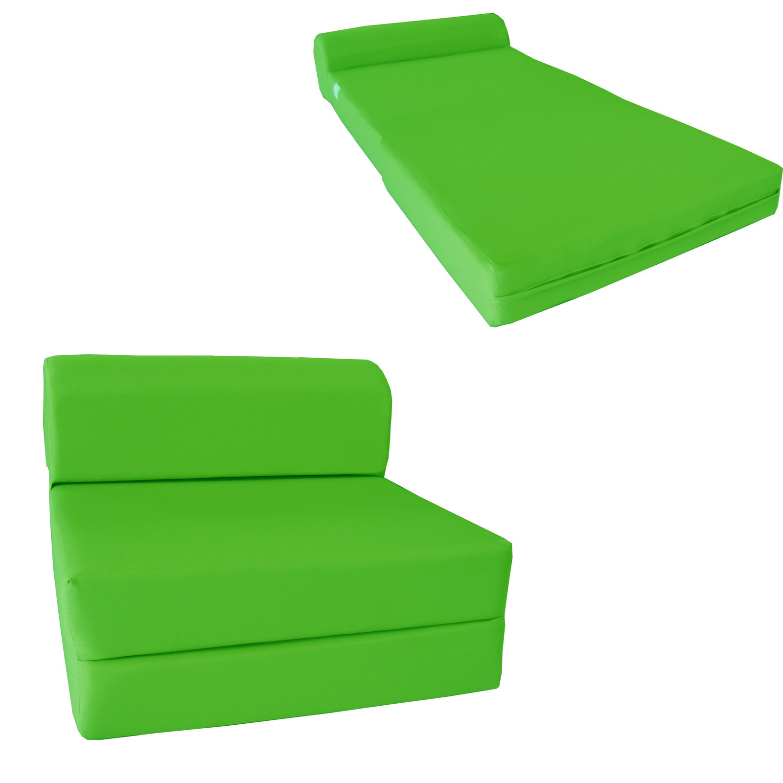 Lime 6 x 36 x 70 Twin Sleeper Chair Folding Foam Bed, Foam Density 1.8 lbs