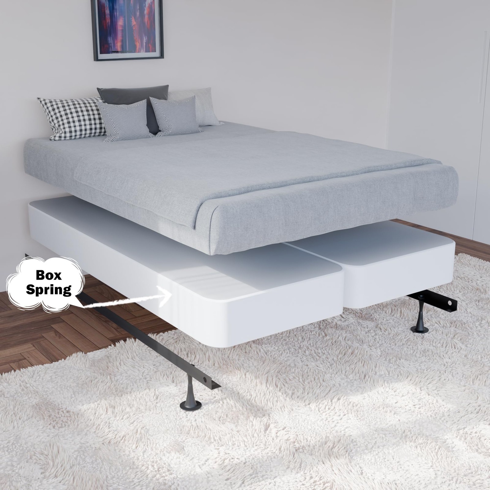 , 4-Inch Sturdy Box Spring for Mattress Support-Durable and Fully Assembled, …