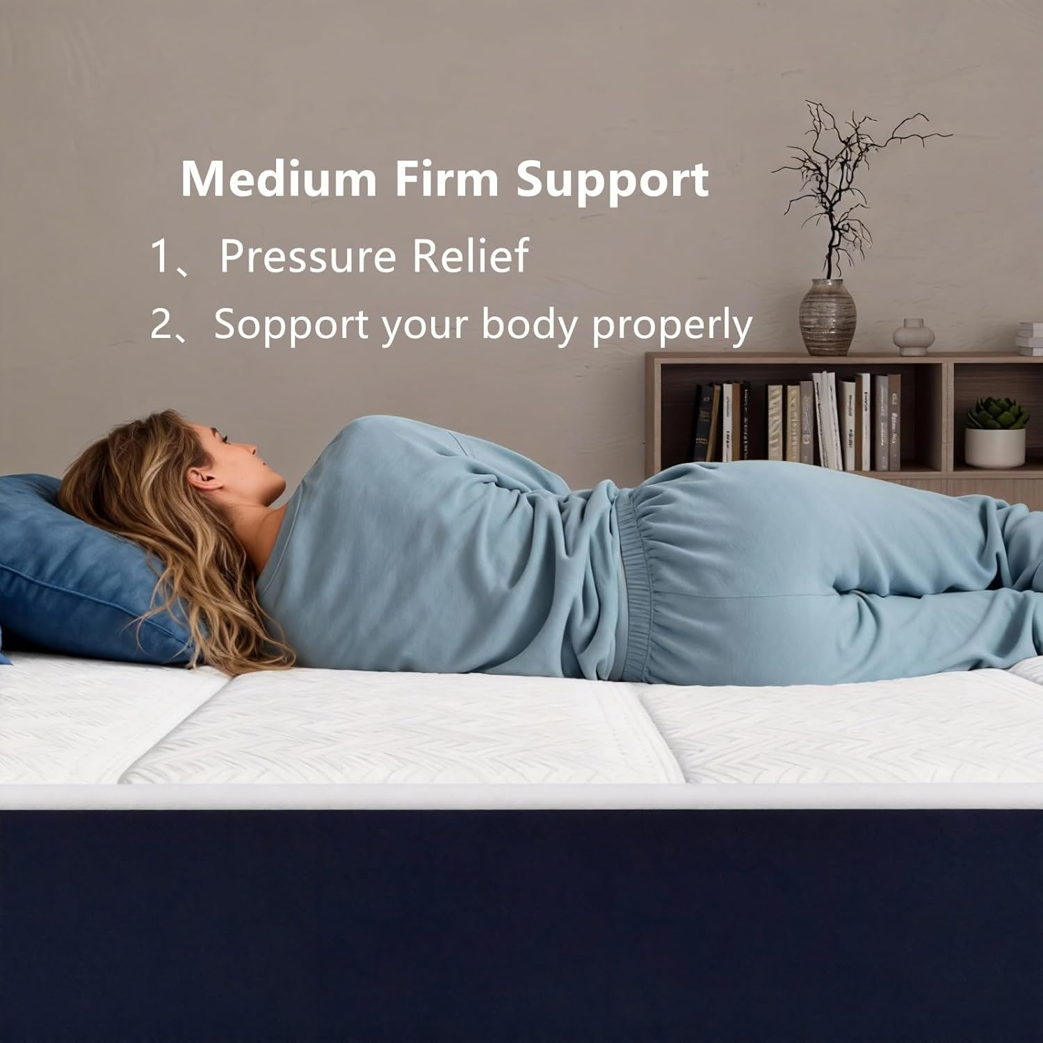 12″ Medium Firm Hybrid Mattress – Full Size with Innerspring & Foam Layers