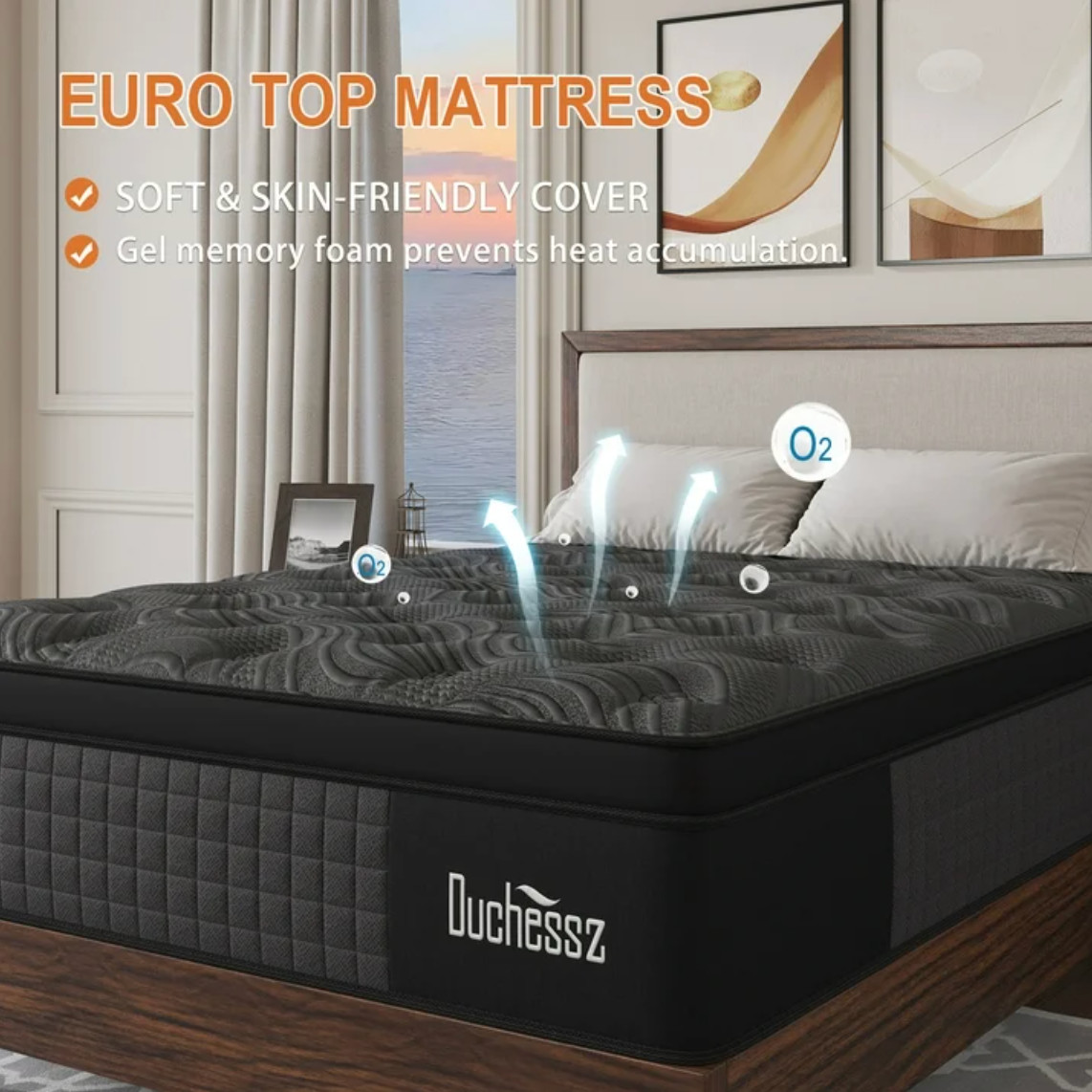 12″ Queen Colchon Gel Memory Foam Hibrido Cama Queen Mattress Hybrid Medium Firm