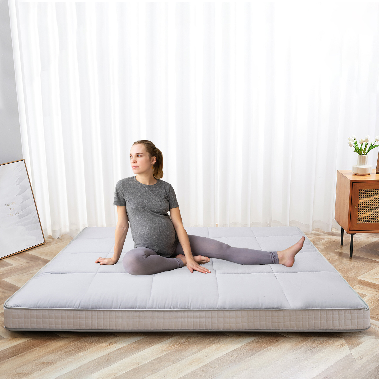 Japanese Futon Mattress 4inch Extra Thick Foldable Japanese Futon Floor Mattress