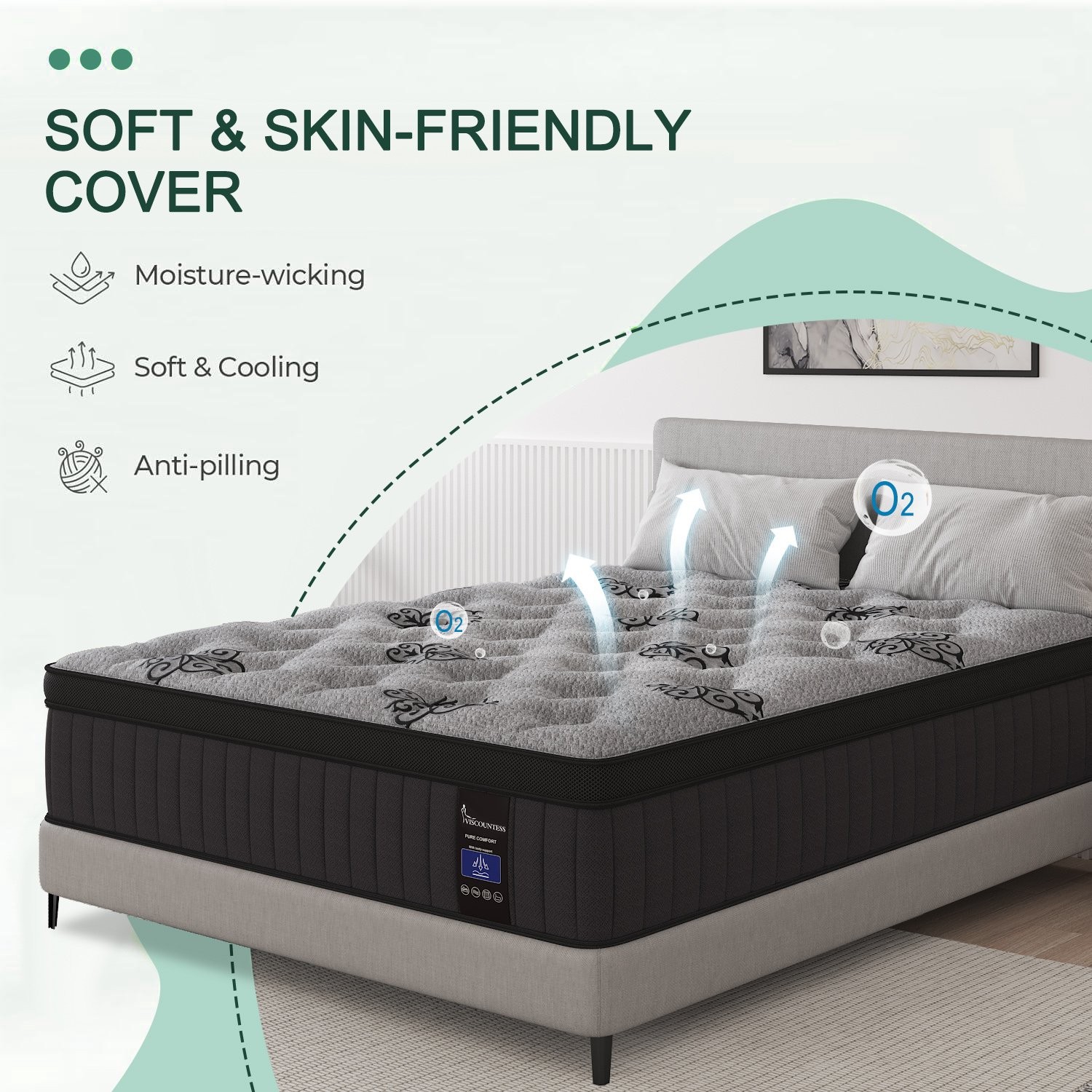 10″ 12″ 14″Gel Memory Foam Hybrid Spring Mattress Twin Full Queen King in A Box