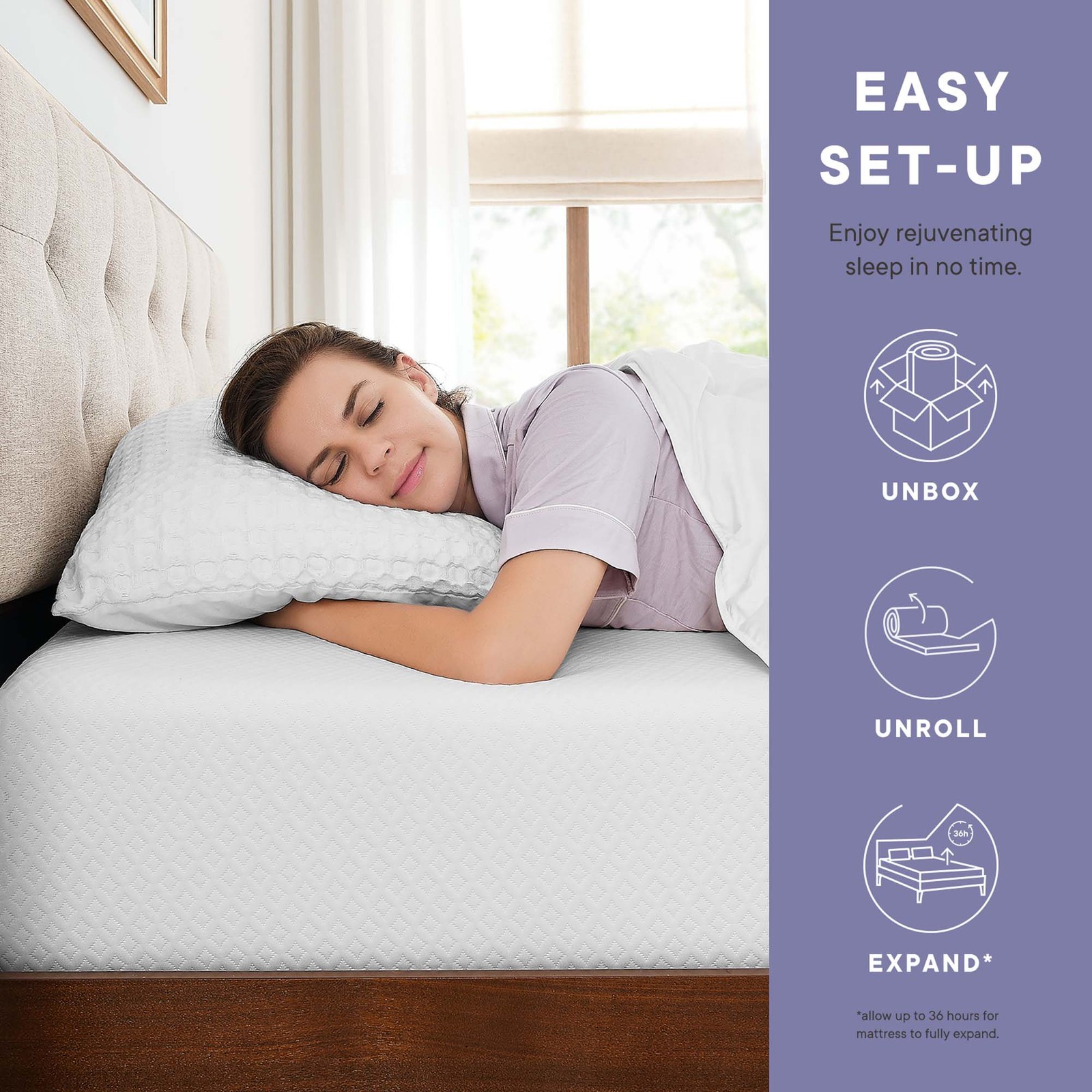 Modway 6″ Dual-Layer King Size Firm Memory Foam Mattress With 10-Year Warranty