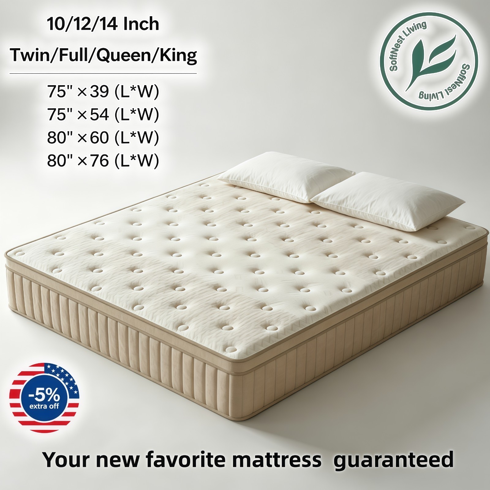 12″14″ Mattress Twin Full Queen King Size Gel Memory Foam Pocket Spring in a Box
