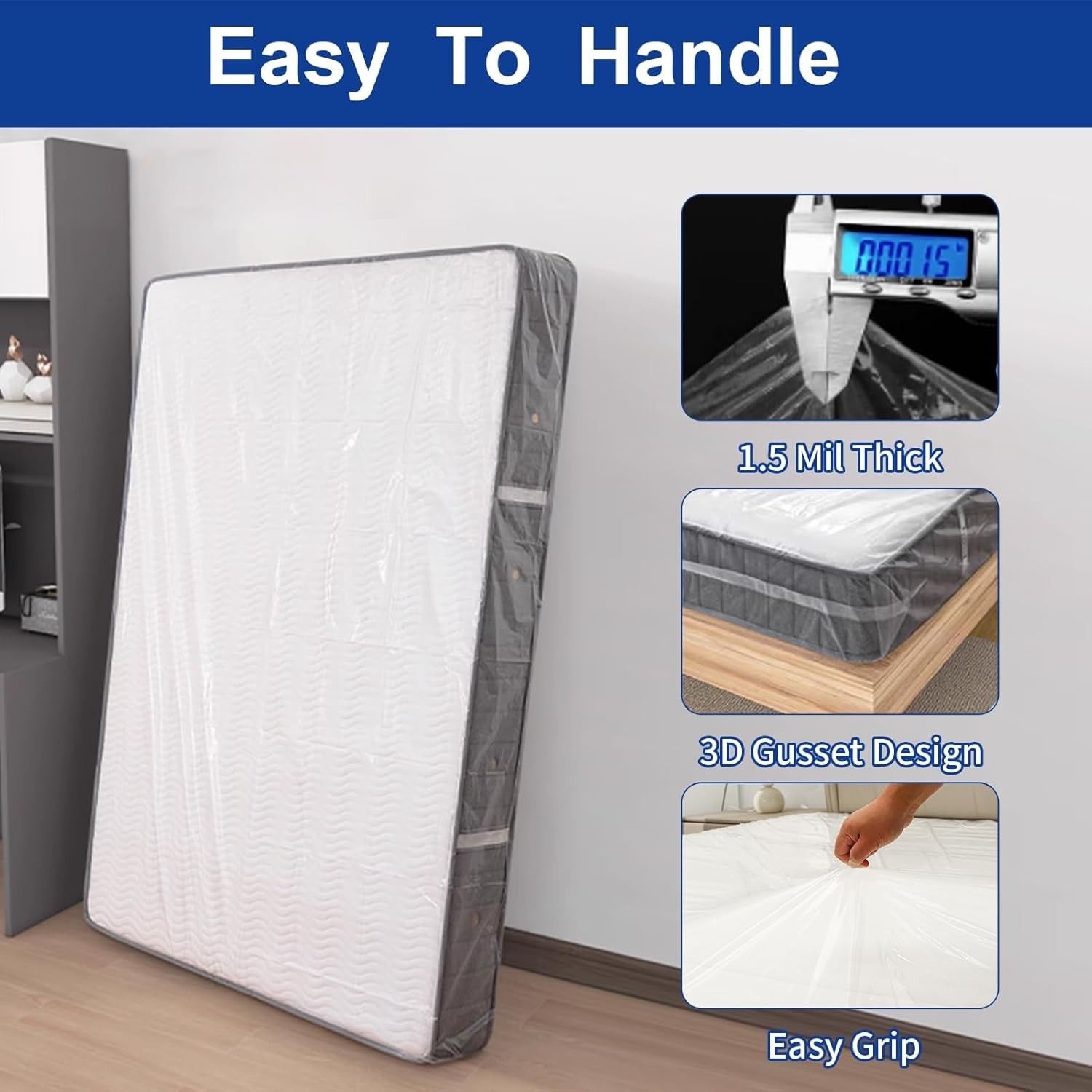 2-Pack Queen Mattress Storage Bags – Heavy-Duty Cover 1.5mil