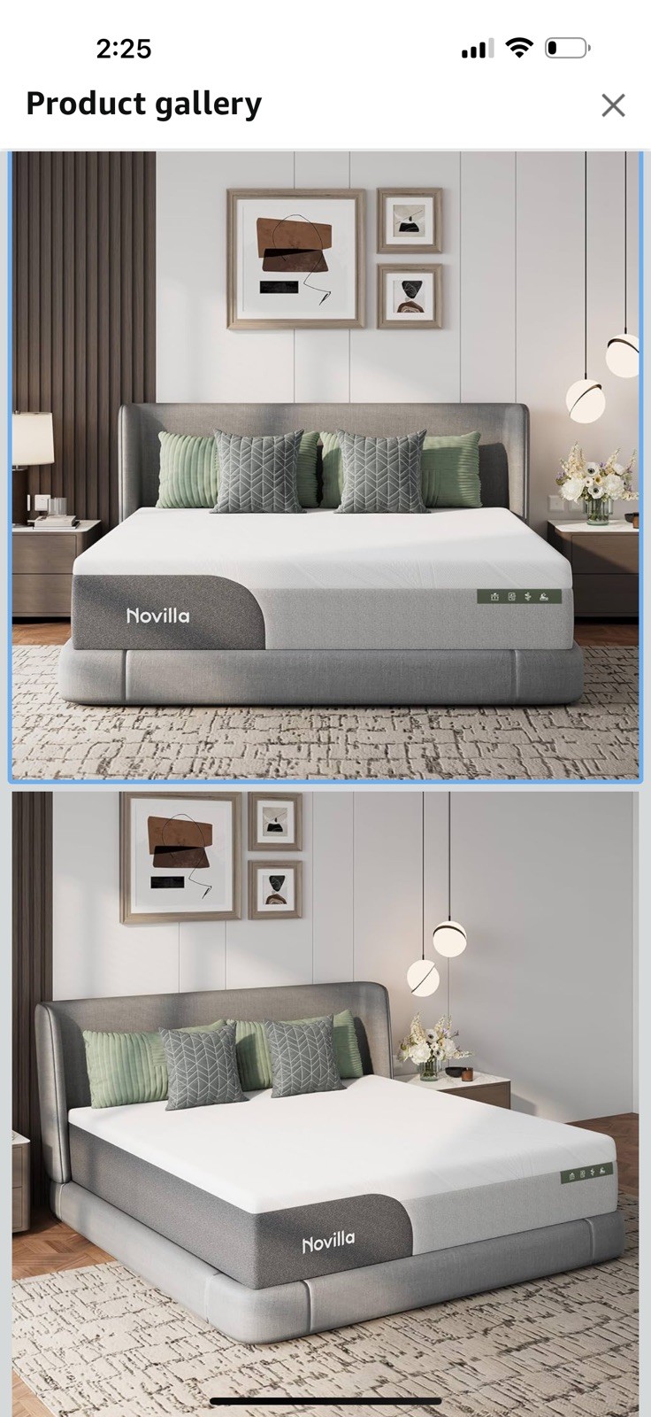 Novilla King Size 12 Inch Gel Memory Foam Mattress for Cool Night Size:79.9