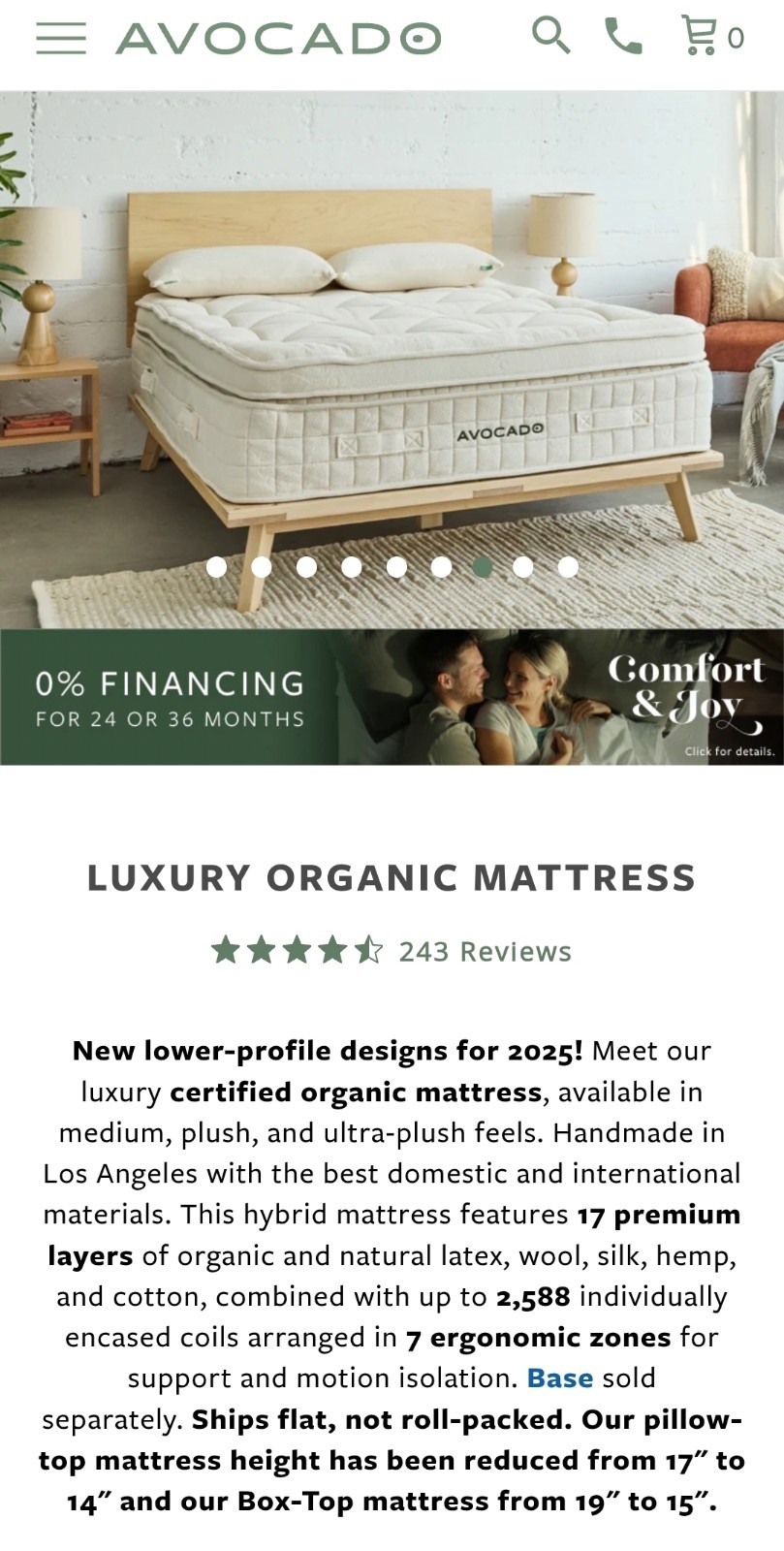 Avocado Luxury Organic With Ultra Plush Box Top King Size