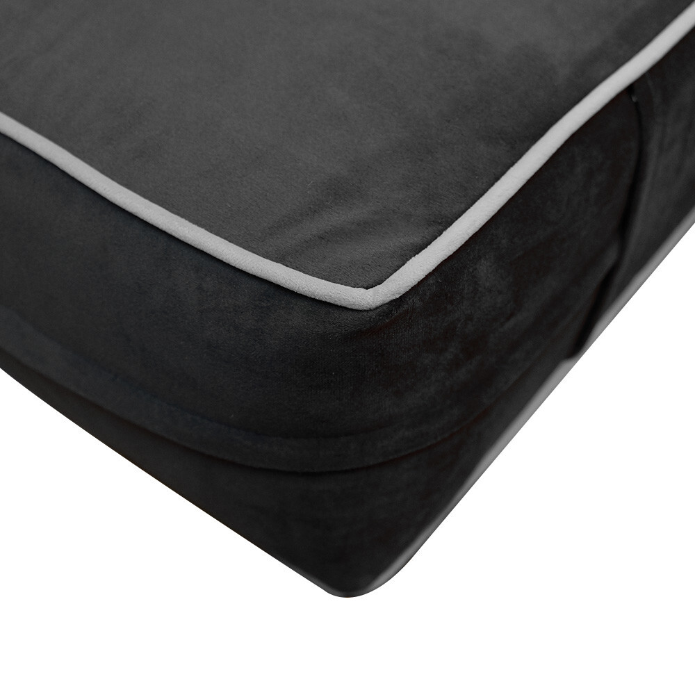 Contrast Pipe 6″ Twin 75x39x6 Velvet Indoor Daybed Mattress |COVER ONLY|-AD350