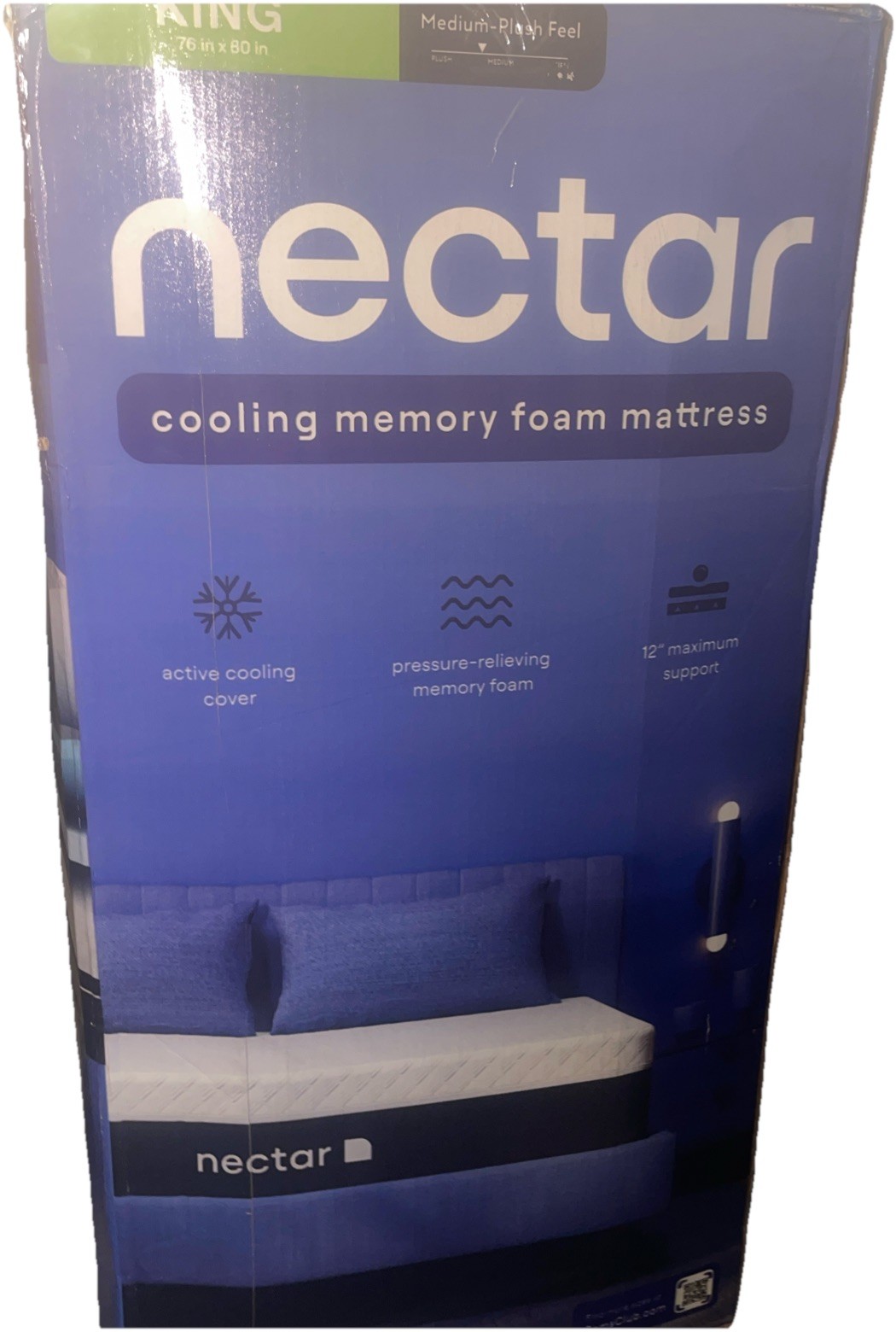Nectar King Mattress 12″ Medium Firm Gel Memory Foam Cooling Comfort Technology