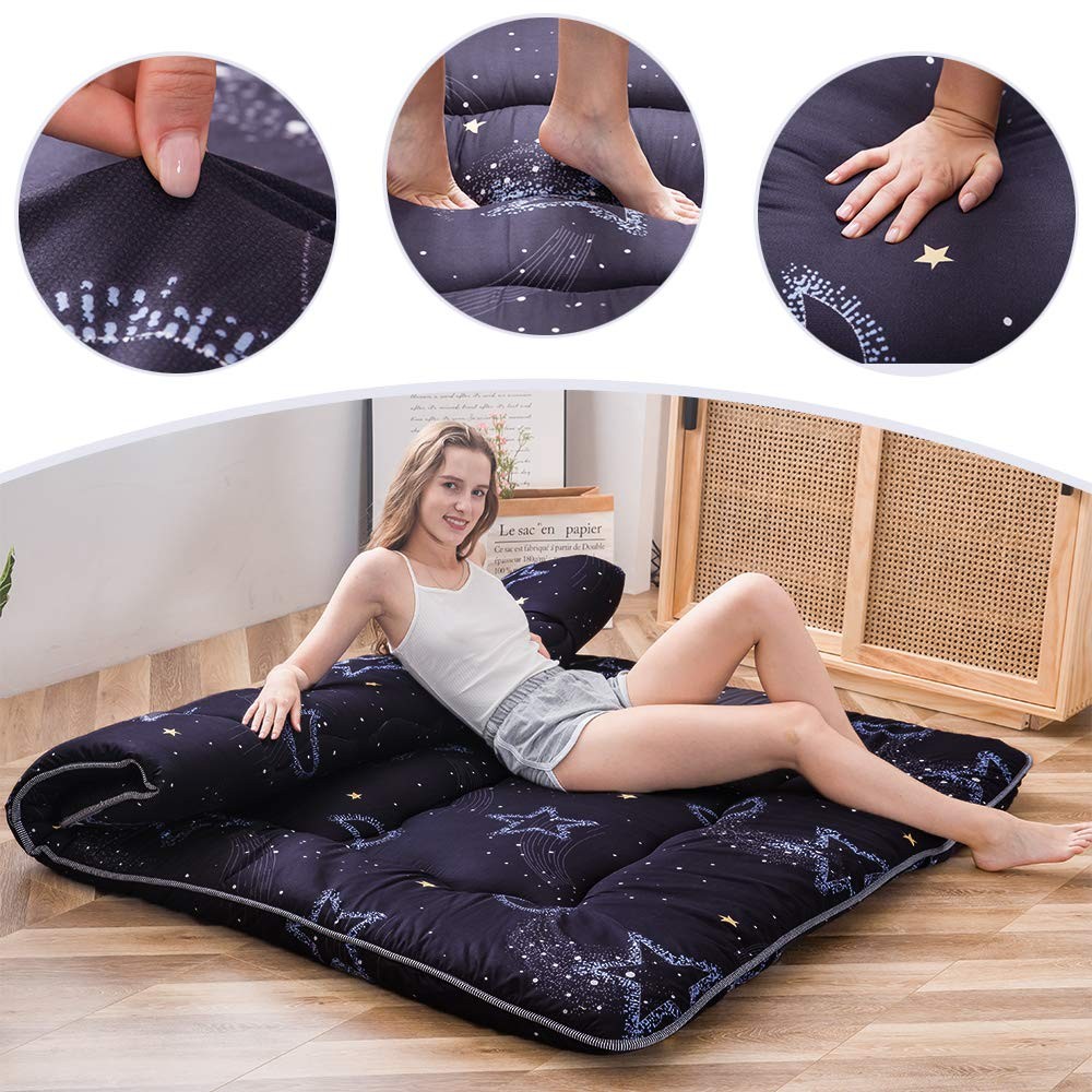 Japanese Futon Mattress Floor Mattress Sleeping Pad Foldable Mat Roll Up Camp…