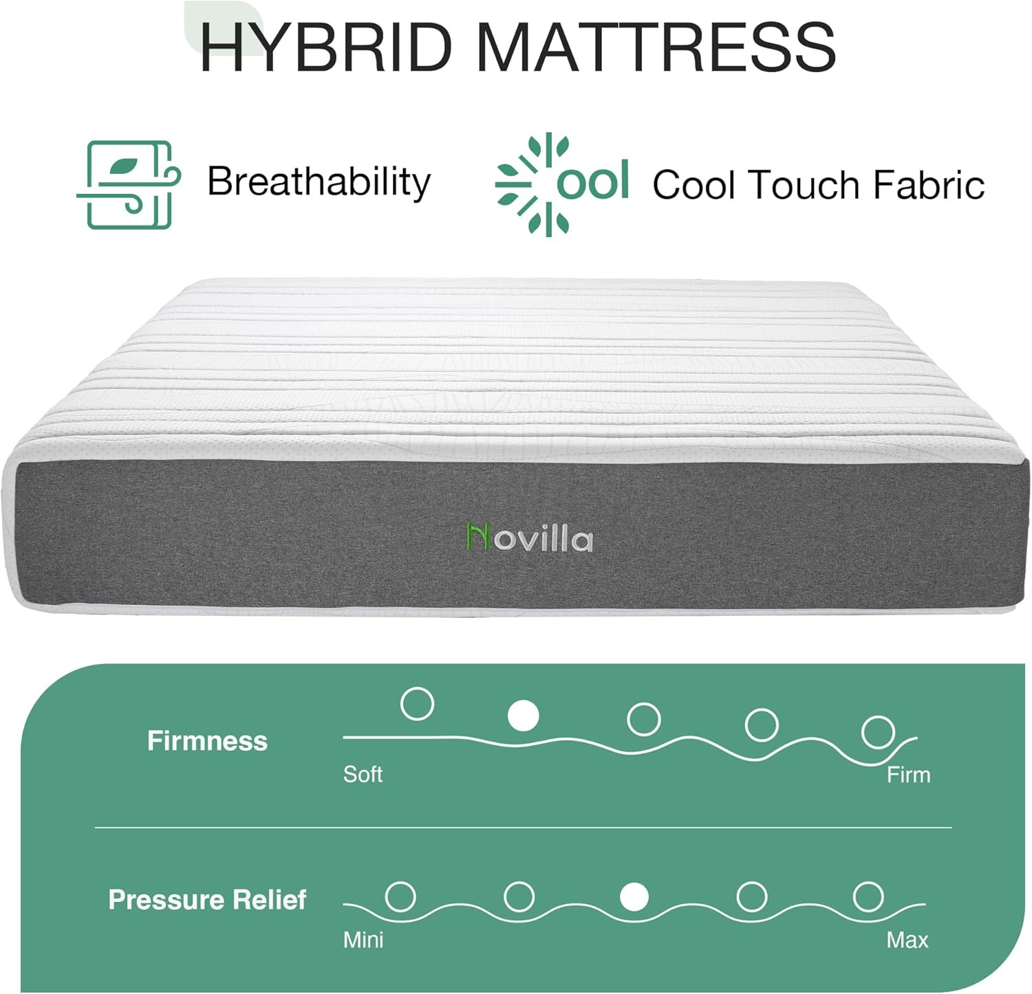 14″ King Memory Foam Mattress with Cooling Cover & Back Pain Relief Support