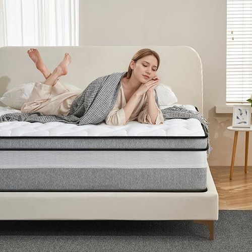 12 Inch Queen Mattress in a Box Hybrid Gel Memory Foam Pocket Spring Soft Plush