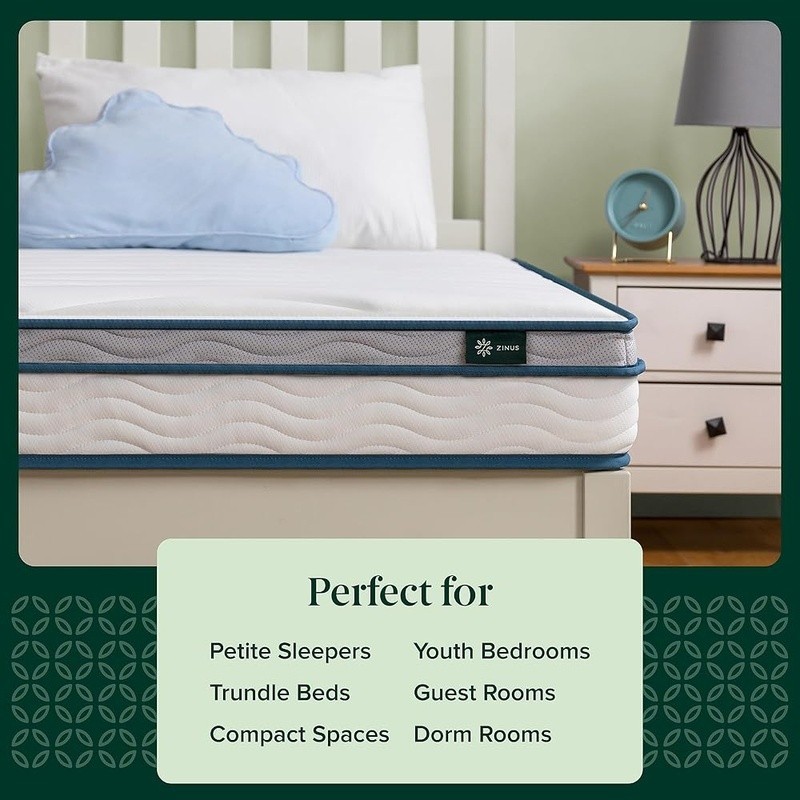 Twin Mattress Foam Innerspring Support CertiPUR Safe High Density Euro Top New