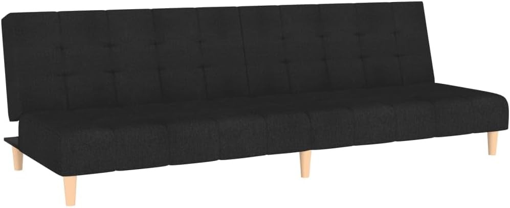 2-Seater Sofa Bed Convertible Sleeper Sofa for Small Spaces, Bla Fabric