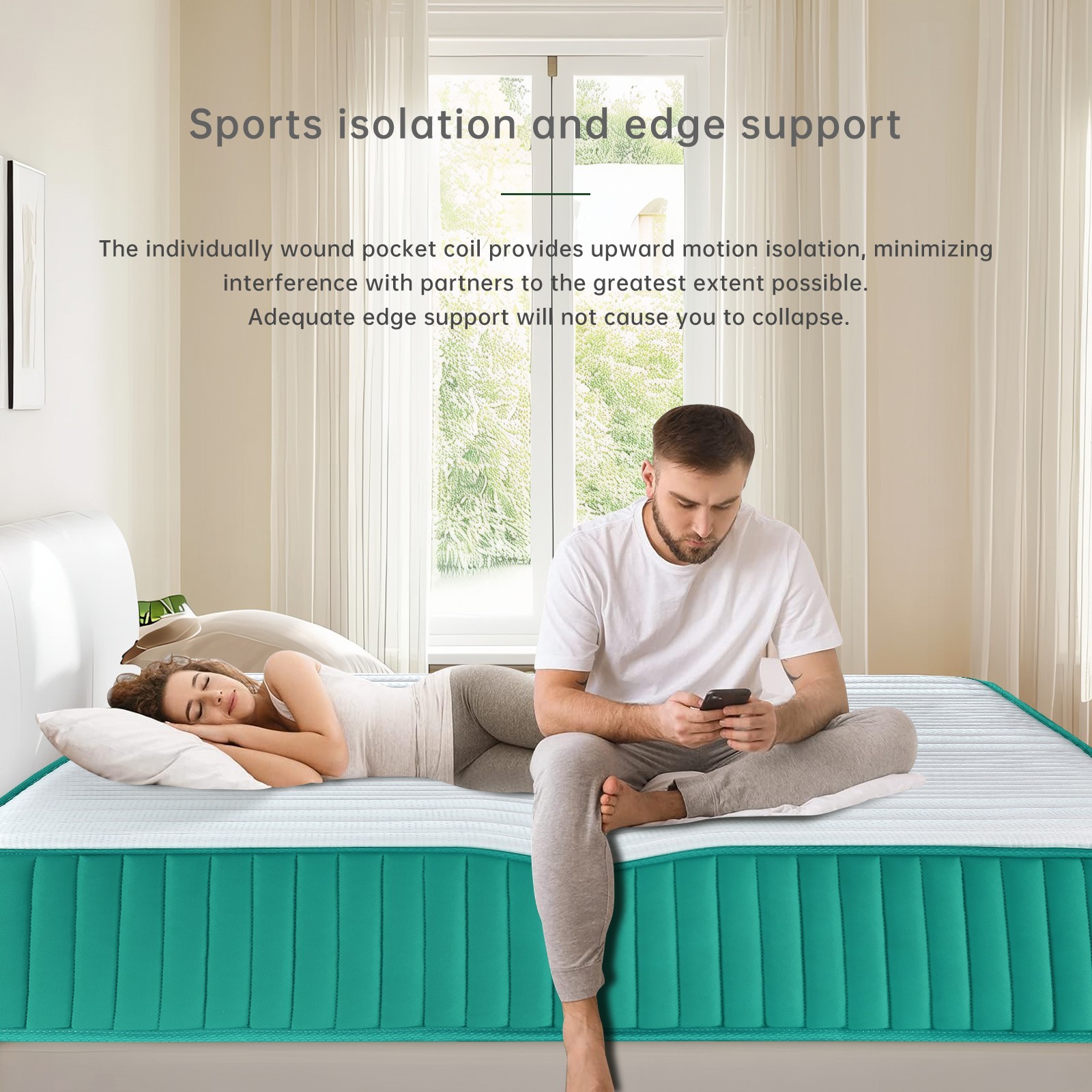 12″ Memory Foam and Pocket Spring Hybrid Mattress in a Box,CertiPUR-US Certified