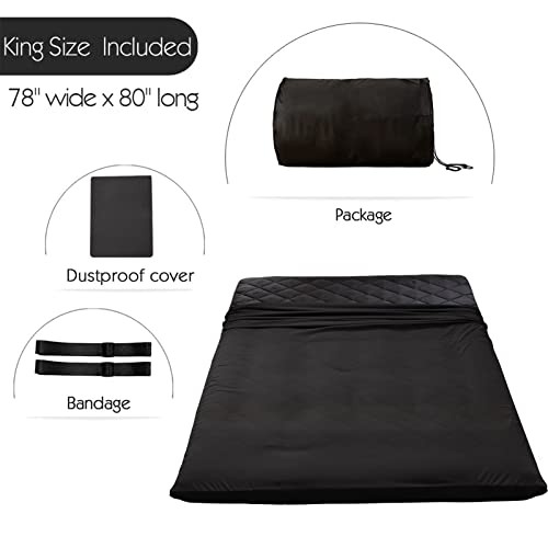 Japanese Floor Futon Mattress Size, Floor Bed for Adults, Roll Up King Black