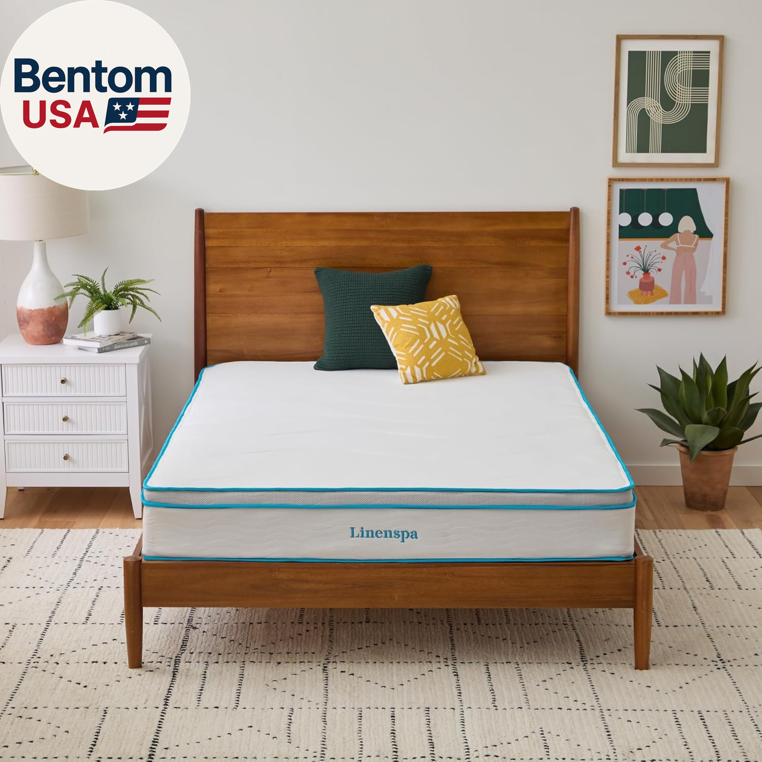 10 Inch Memory Foam and Spring Hybrid Mattress – Medium Feel – Bed in a Box – Qu