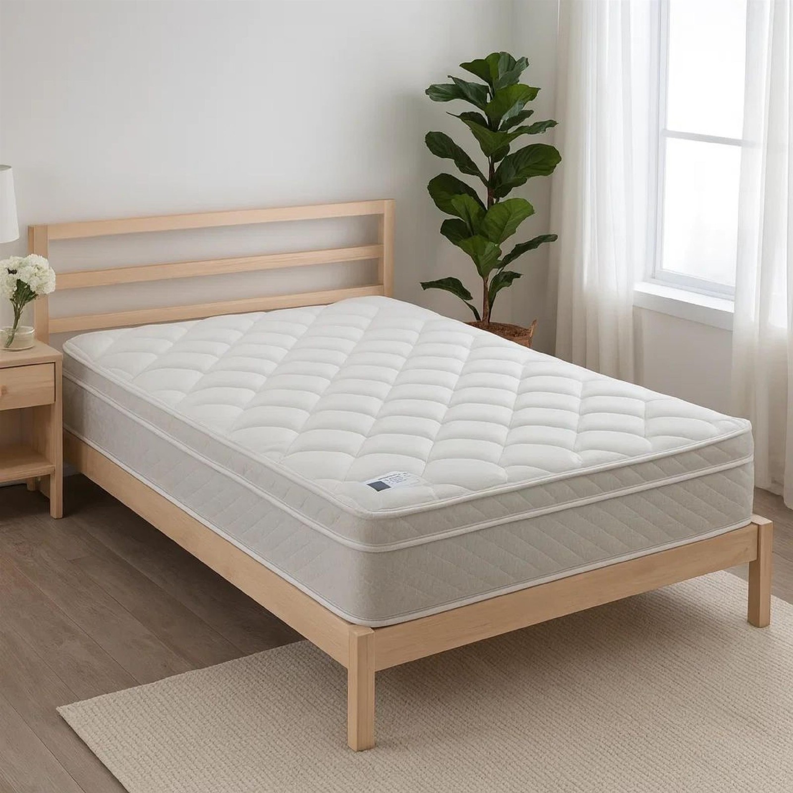 Benjara Lim 9″ Soft Bonnell Coil California King Mattress with Euro Top- Foam