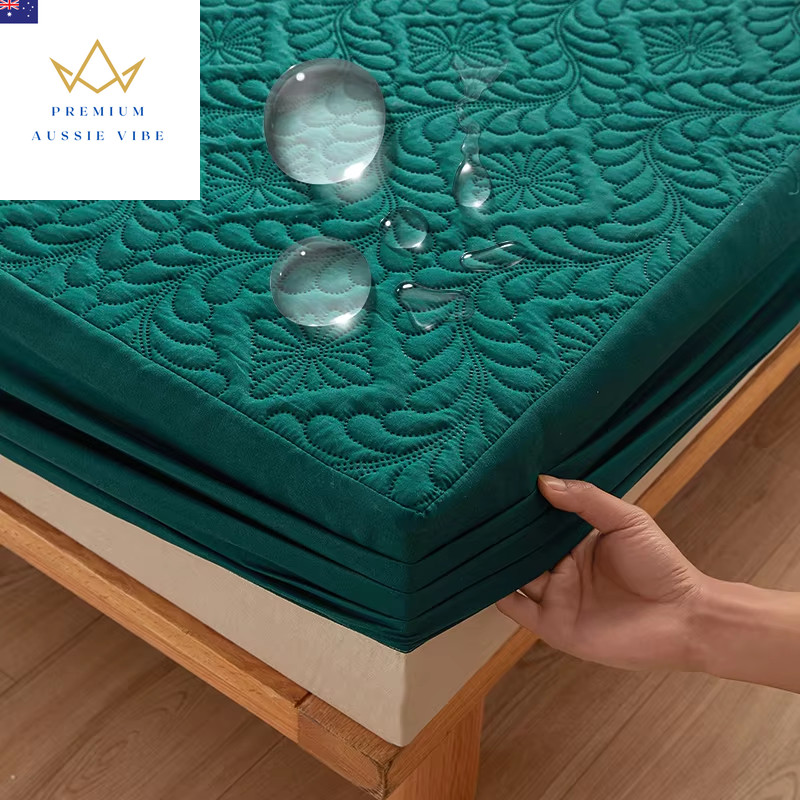 Waterproof Quilted Mattress Protector Breathable Mattress Cover Anti-Mite Anti-B