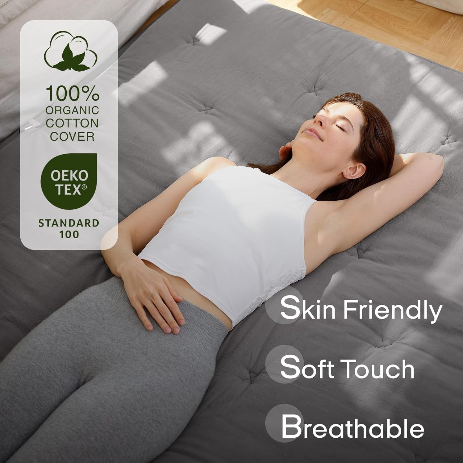 Multi-Functional 100% Cotton Queen Futon Mattress – 80″x60″ Foldable Design
