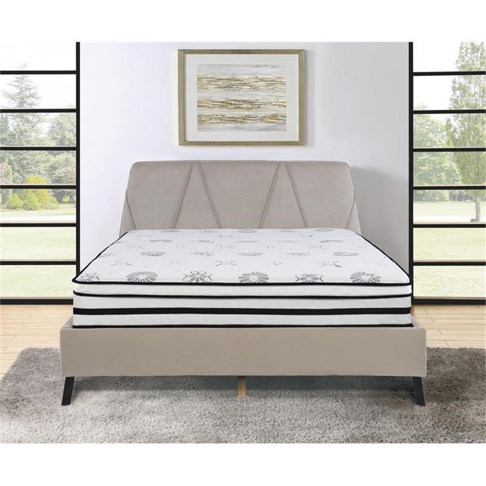Pemberly Row 12″ Fabric California King Hybrid Mattress in White
