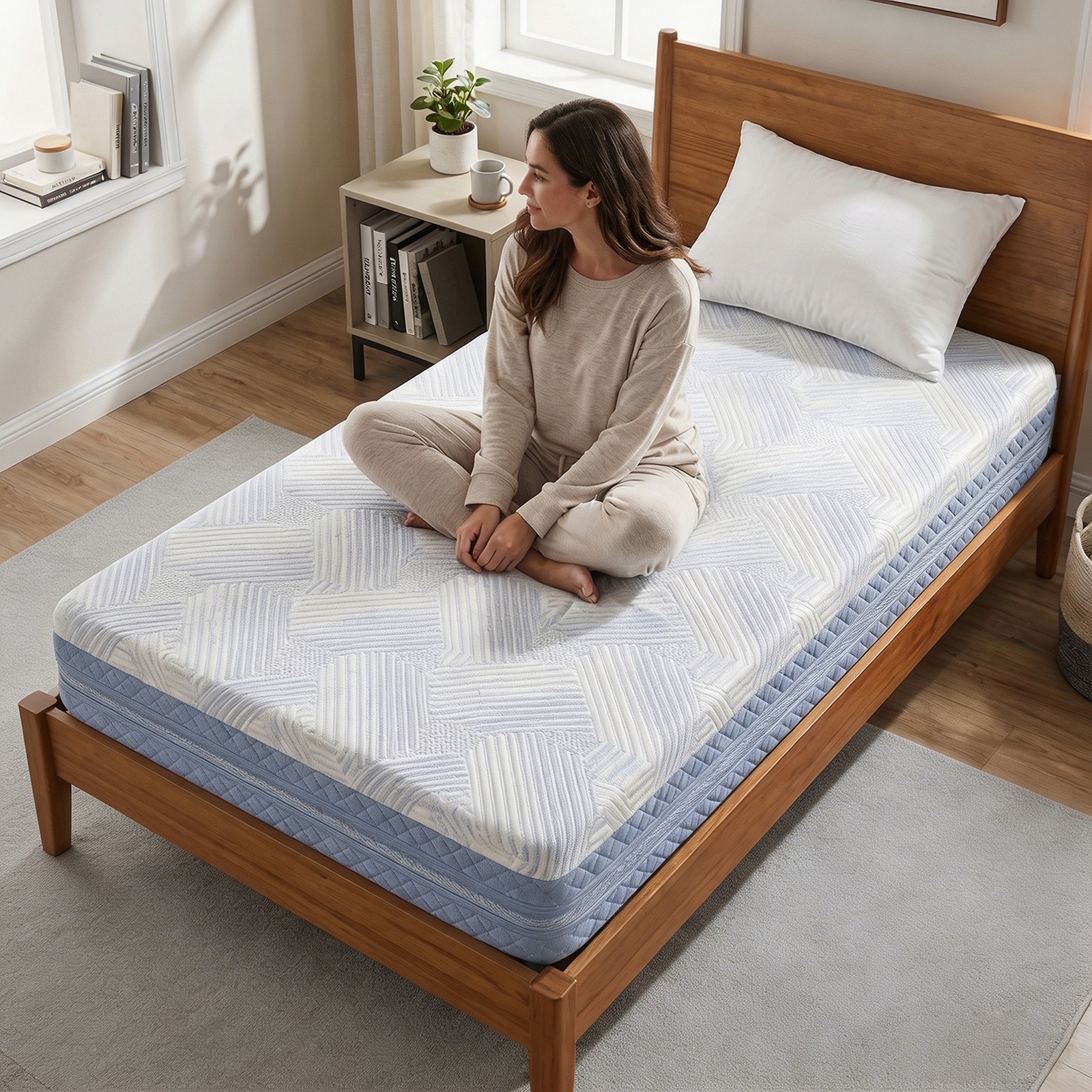 Twin Size Memory Foam Mattress Standard Certified Foam for Health Conscious User