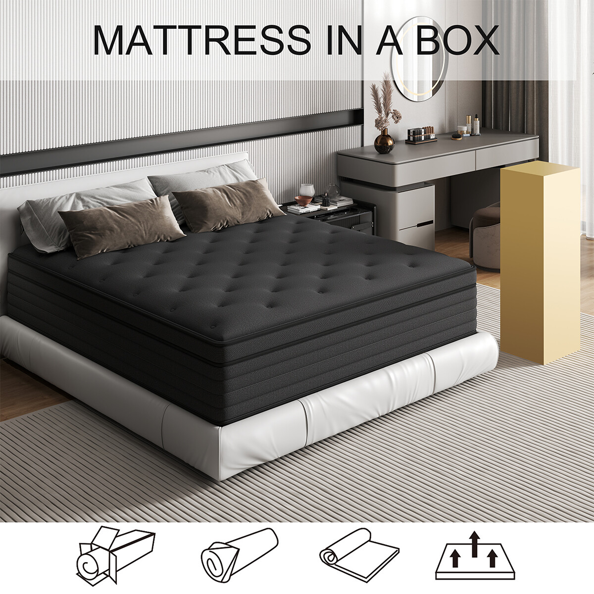 12/14 Inch Memory Foam Hybrid Mattress Pocket Spring Full Queen King in A Box