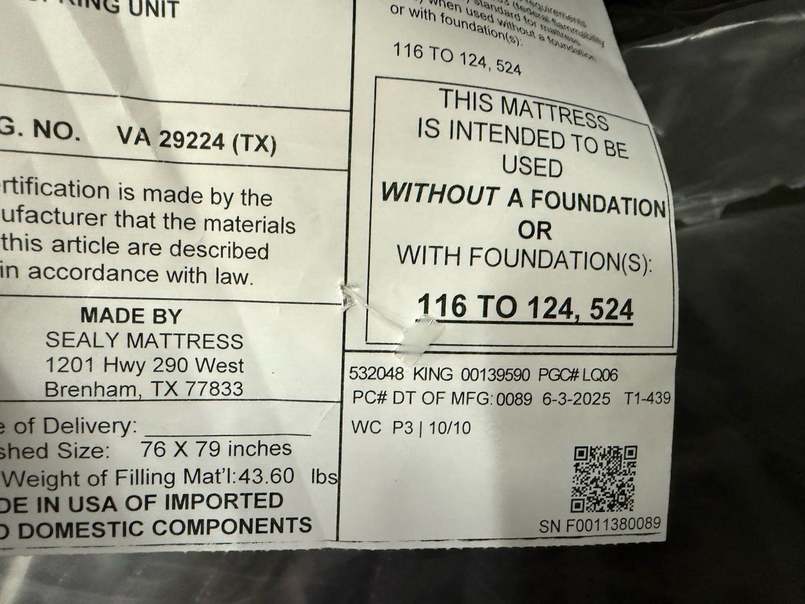 SEALY POSTUREPEDIC 14″ HYBRID ELITE HIGH POINT FIRM KING MATTRESS NEW CLEARANCE