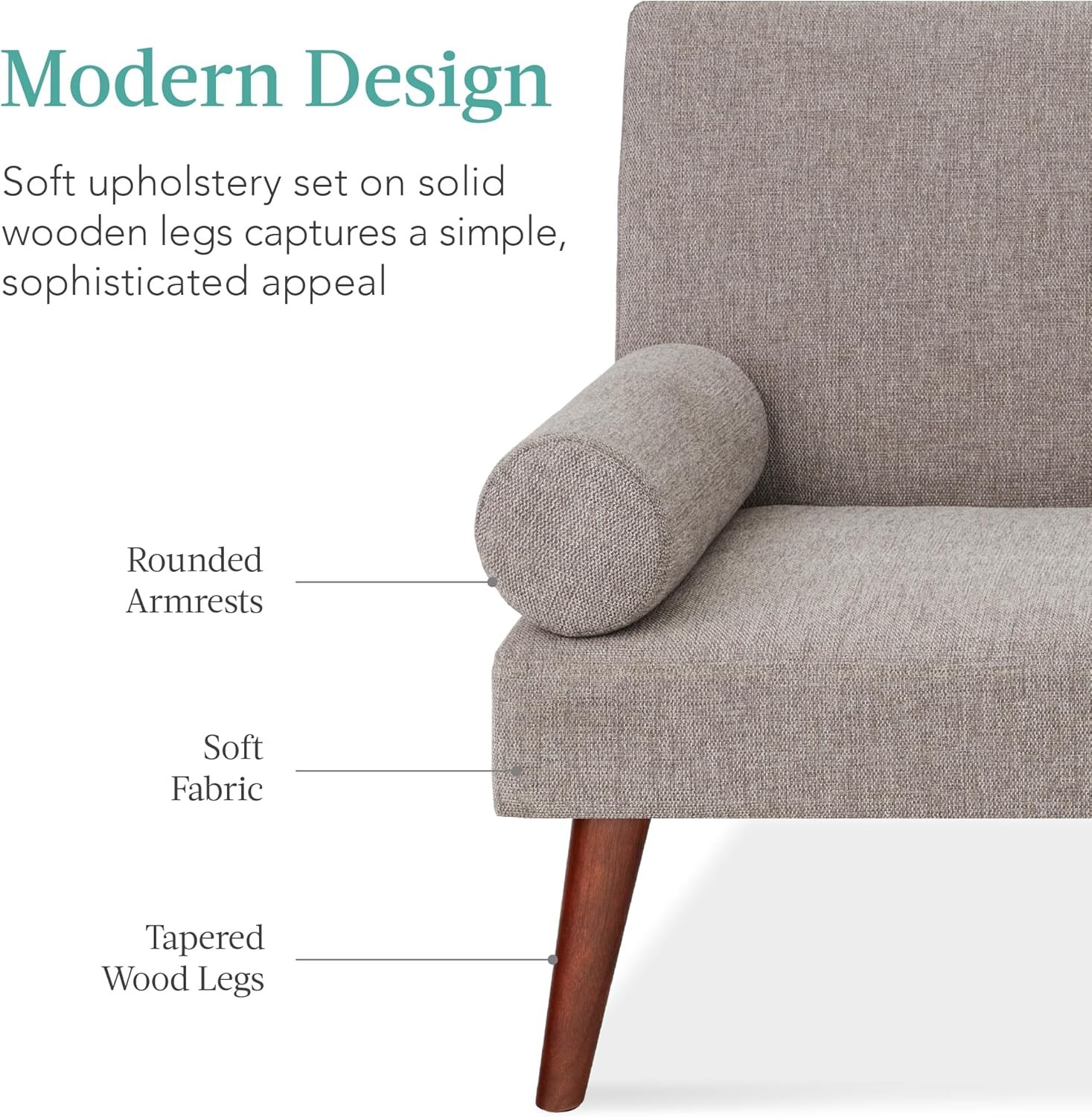 Choice Products Mid- Modern Upholstered Futon, Convertible