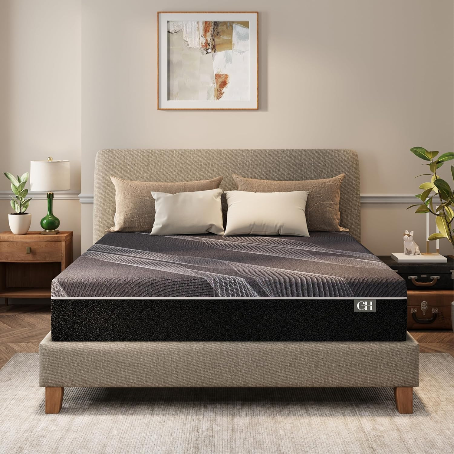 10 Inch Twin XL Mattress, Bamboo-Charcoal Memory Foam Mattress, Cooling & Pressu