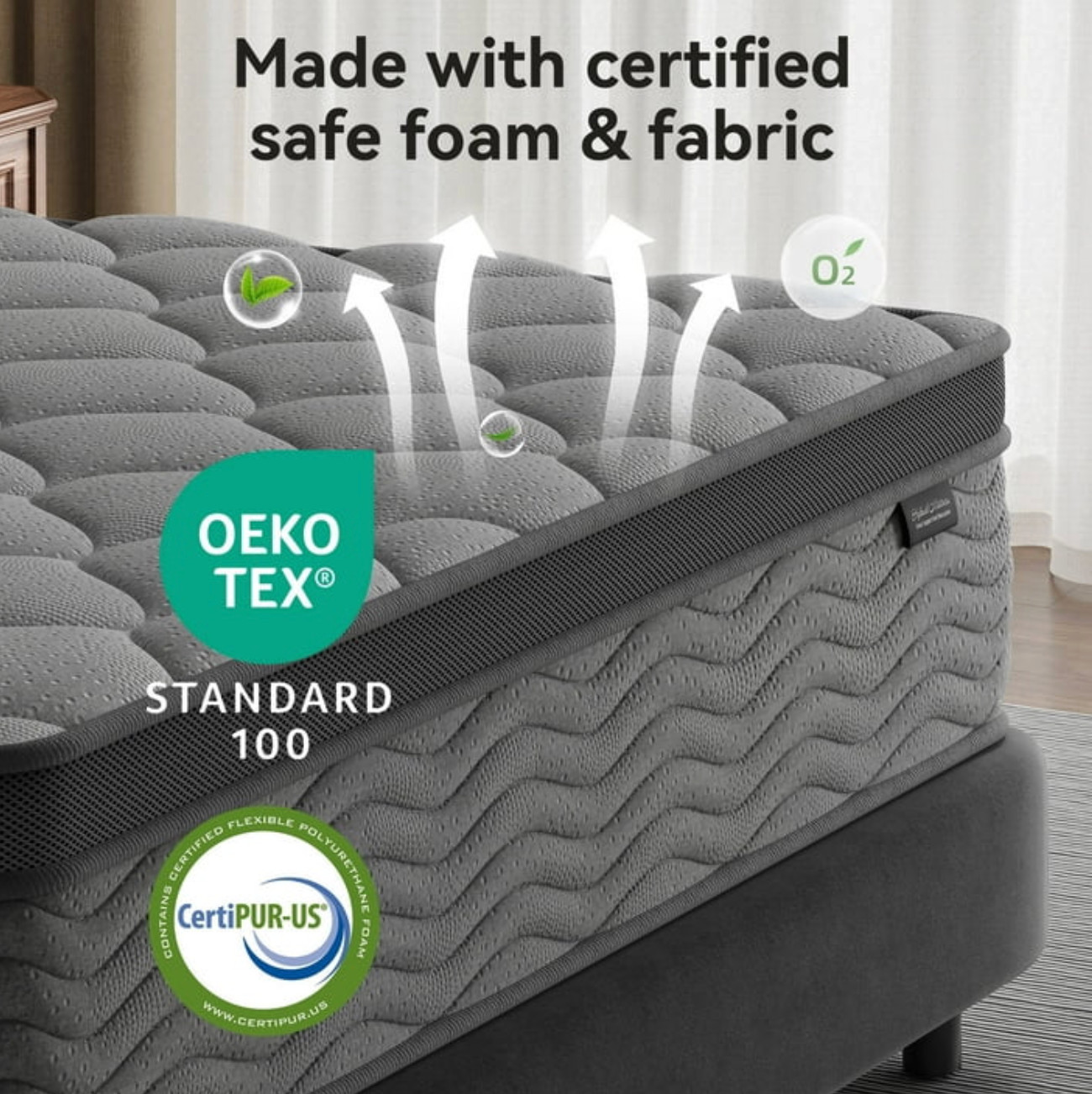 10″ Twin Colchon Gel Memory Foam Hibrido Cama Twin Mattress Hybrid Medium Firm