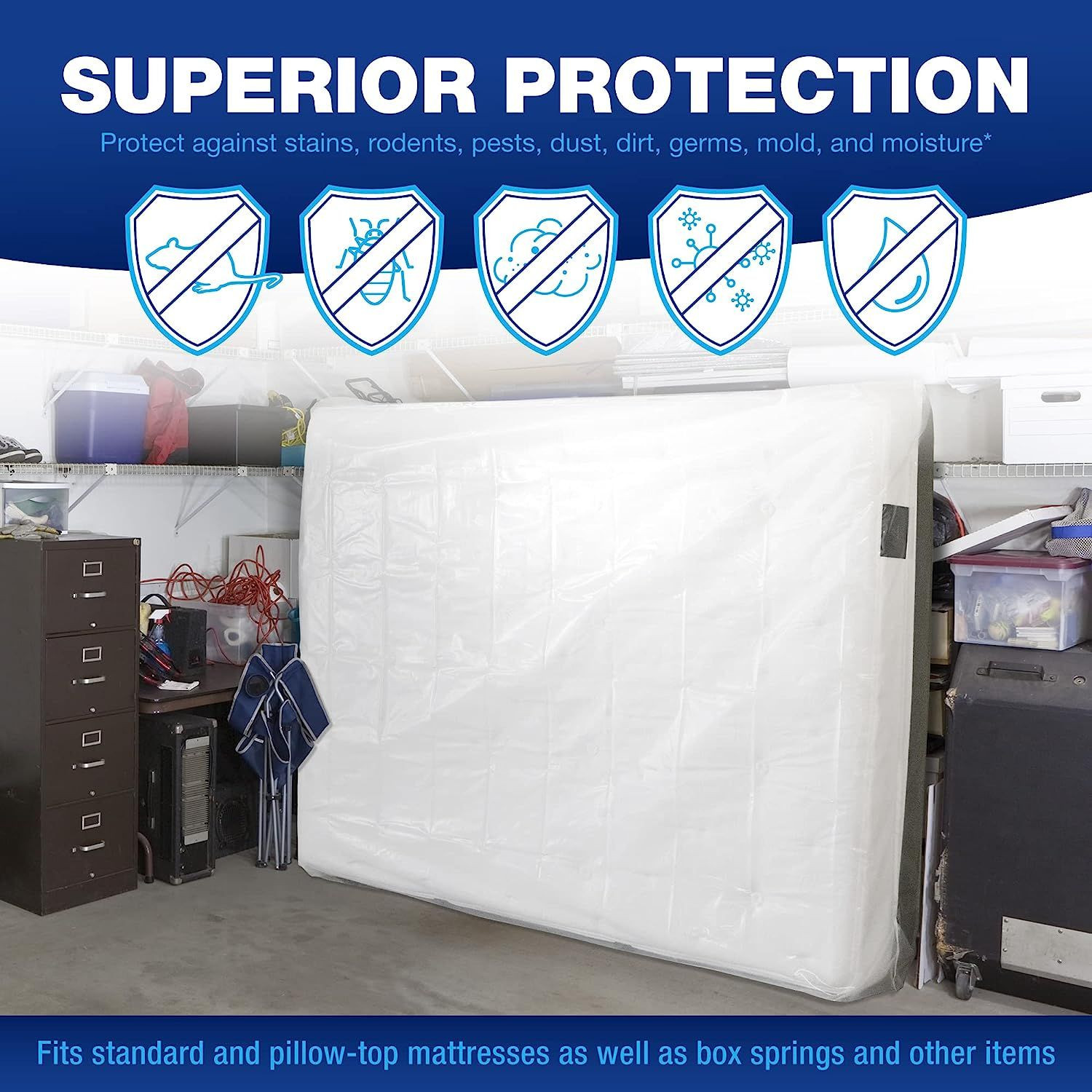 Sleighters Mattress Bags for Moving & Storage – Reusable Twin/Twin XL, Clear