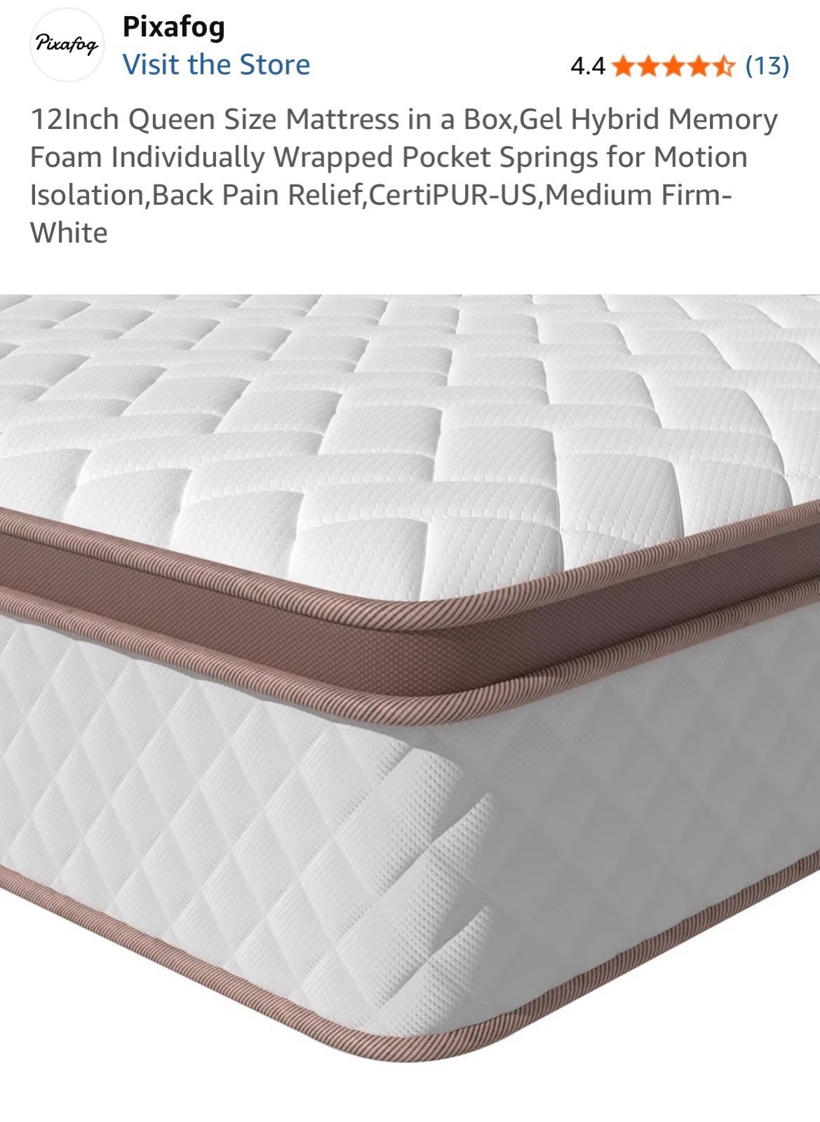 12” Queen Mattress And Metal Frame
