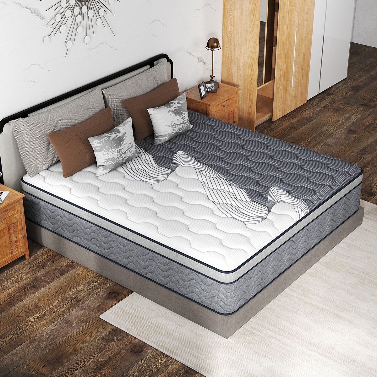 12 Inch Dual Comfort Mattress Memory Foam Pocket Spring Full Queen King in a Box