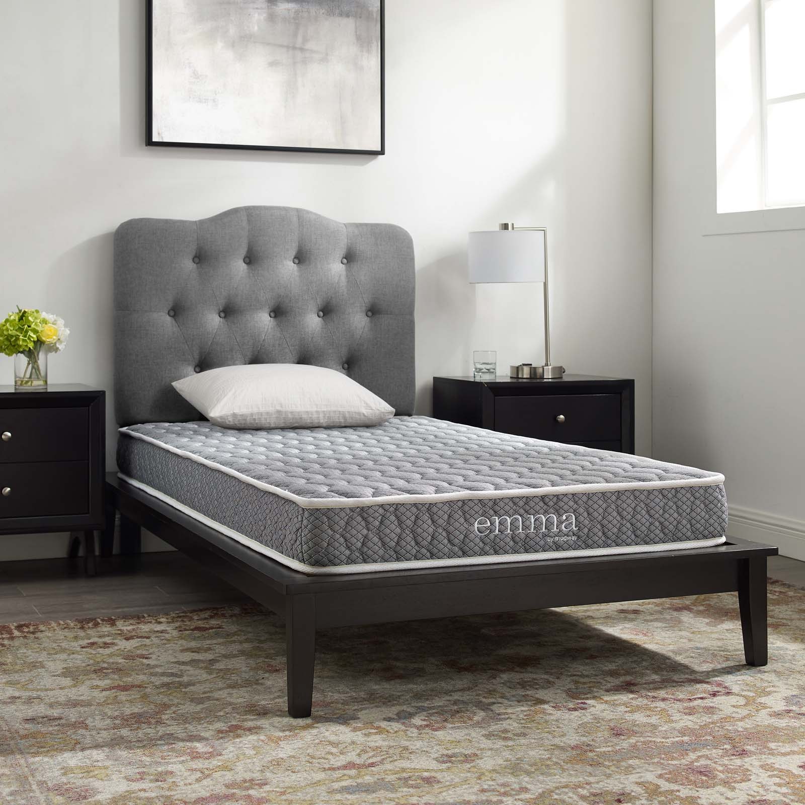 Emma White 6 Inch Twin Mattress MOD-5560-WHI Emma Collection by Modway