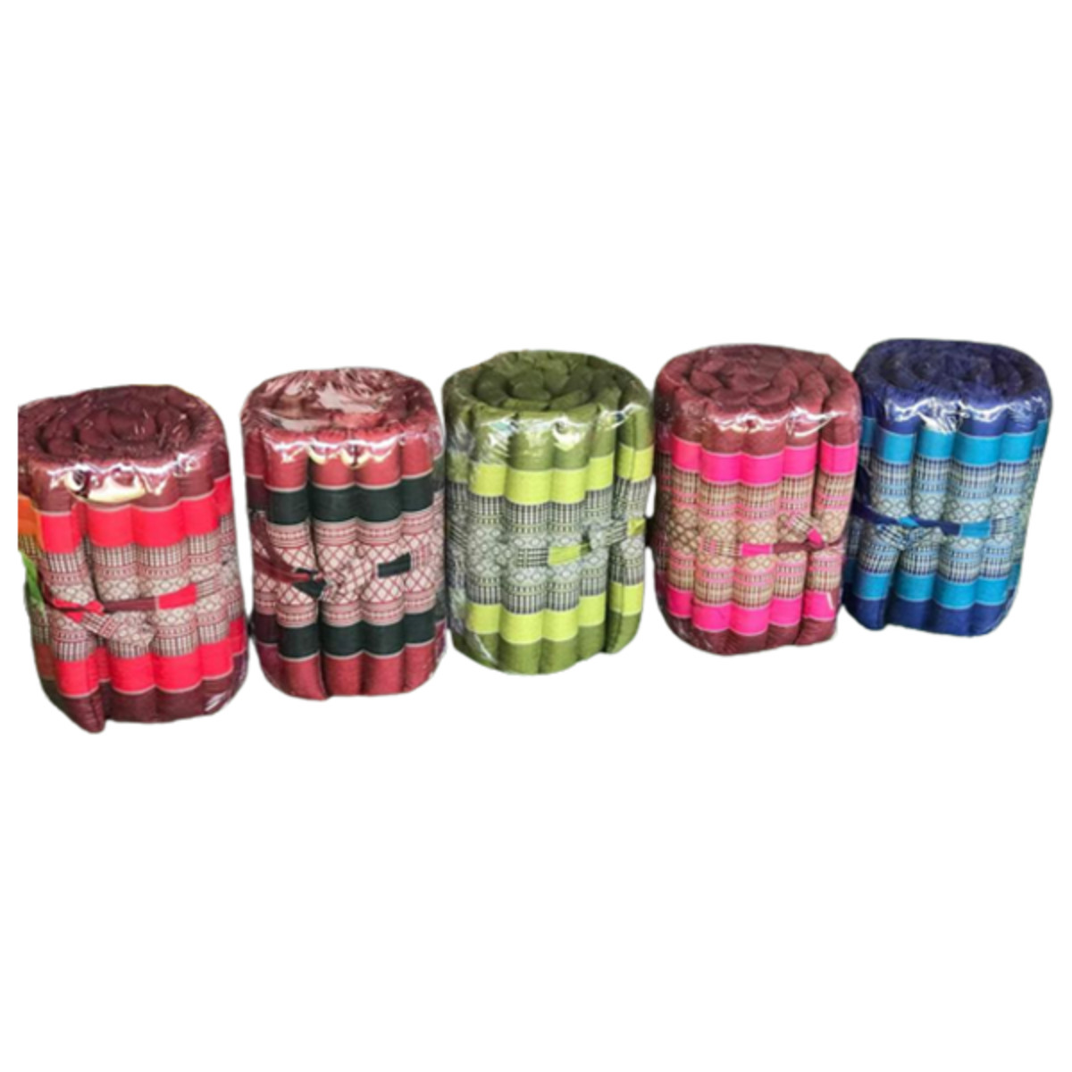 Portable Boho Floor Mat 50x180cm Rollable Thai Style Cushion Zen Red x 2 pcs